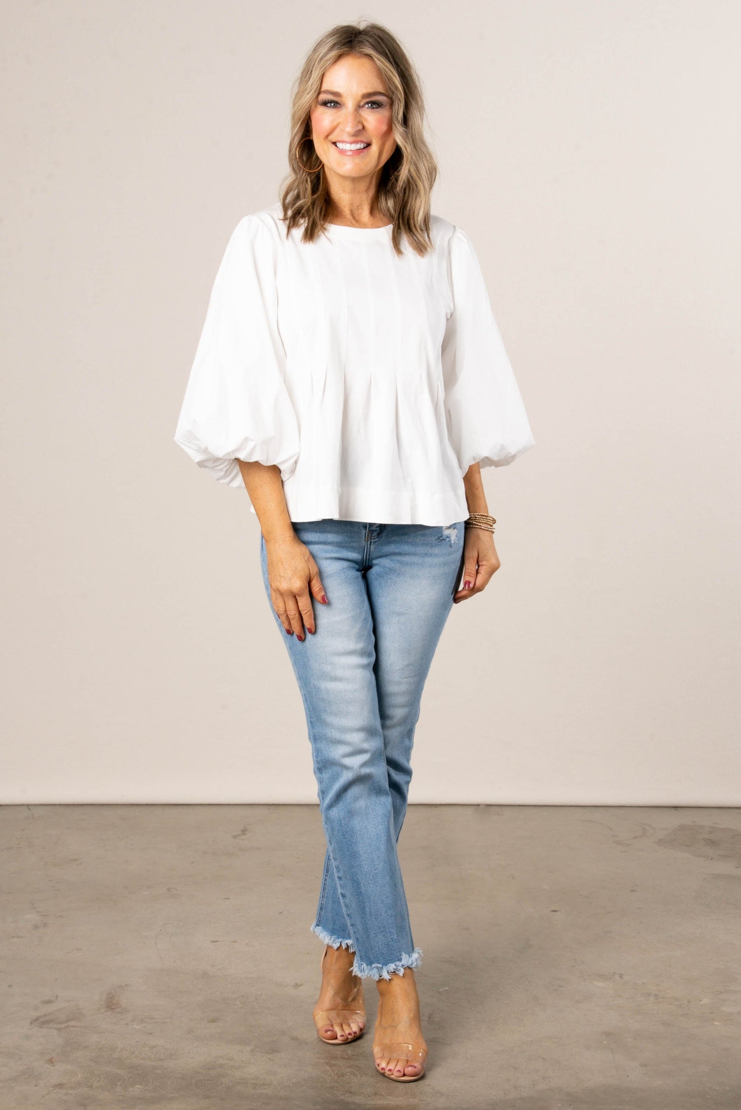 Poplin Pleated Waist Top