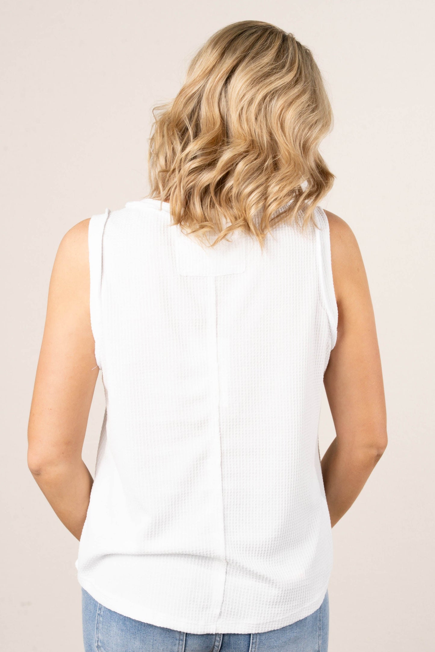 Waffle Knit Round Neck Tank *Final Sale*