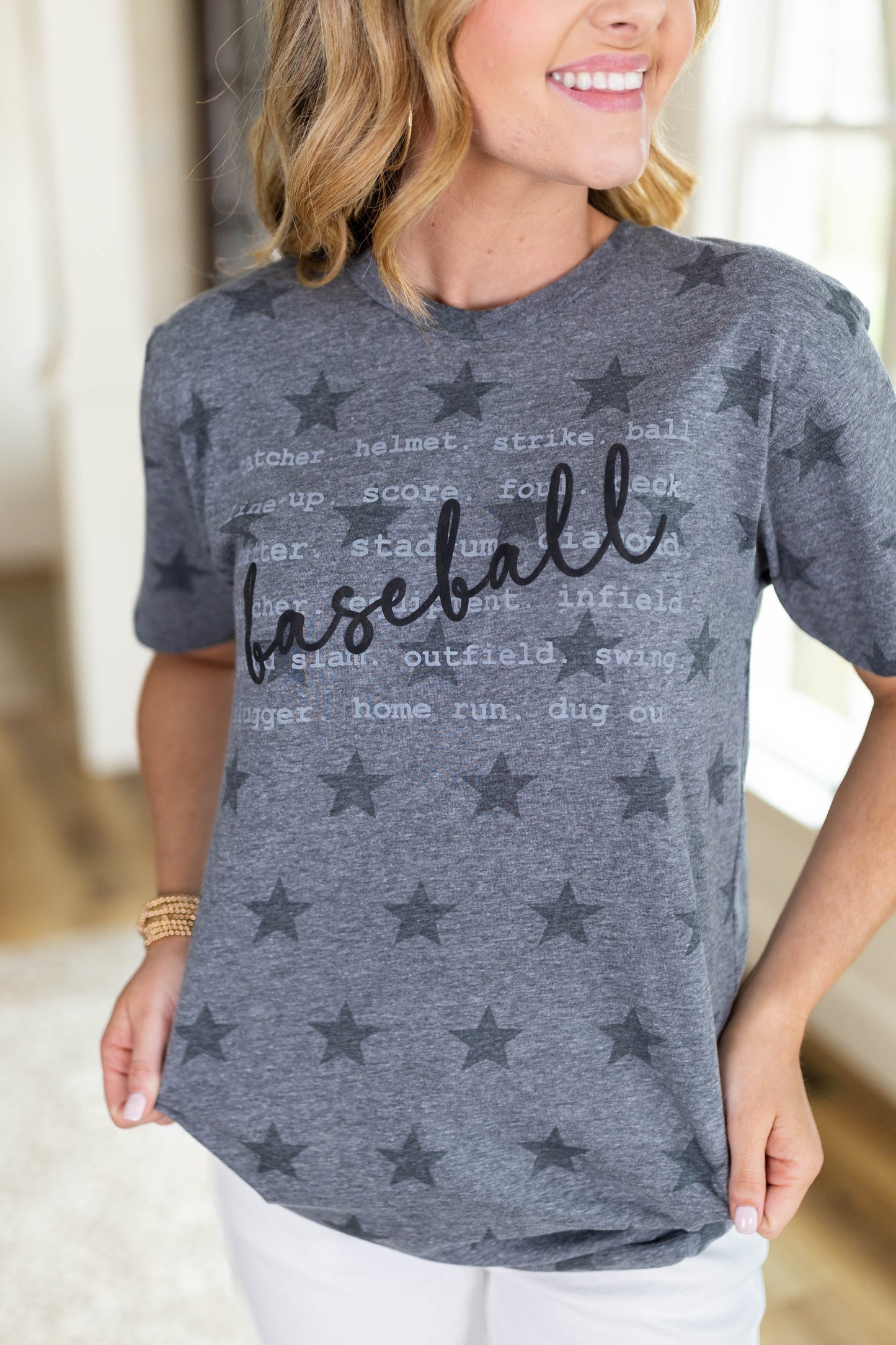 Star Print Baseball Chatter Graphic Tee *Final Sale*