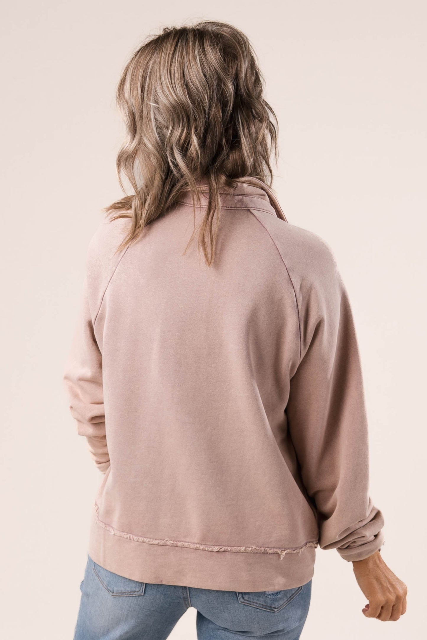 Washed Henley Polo Pullover