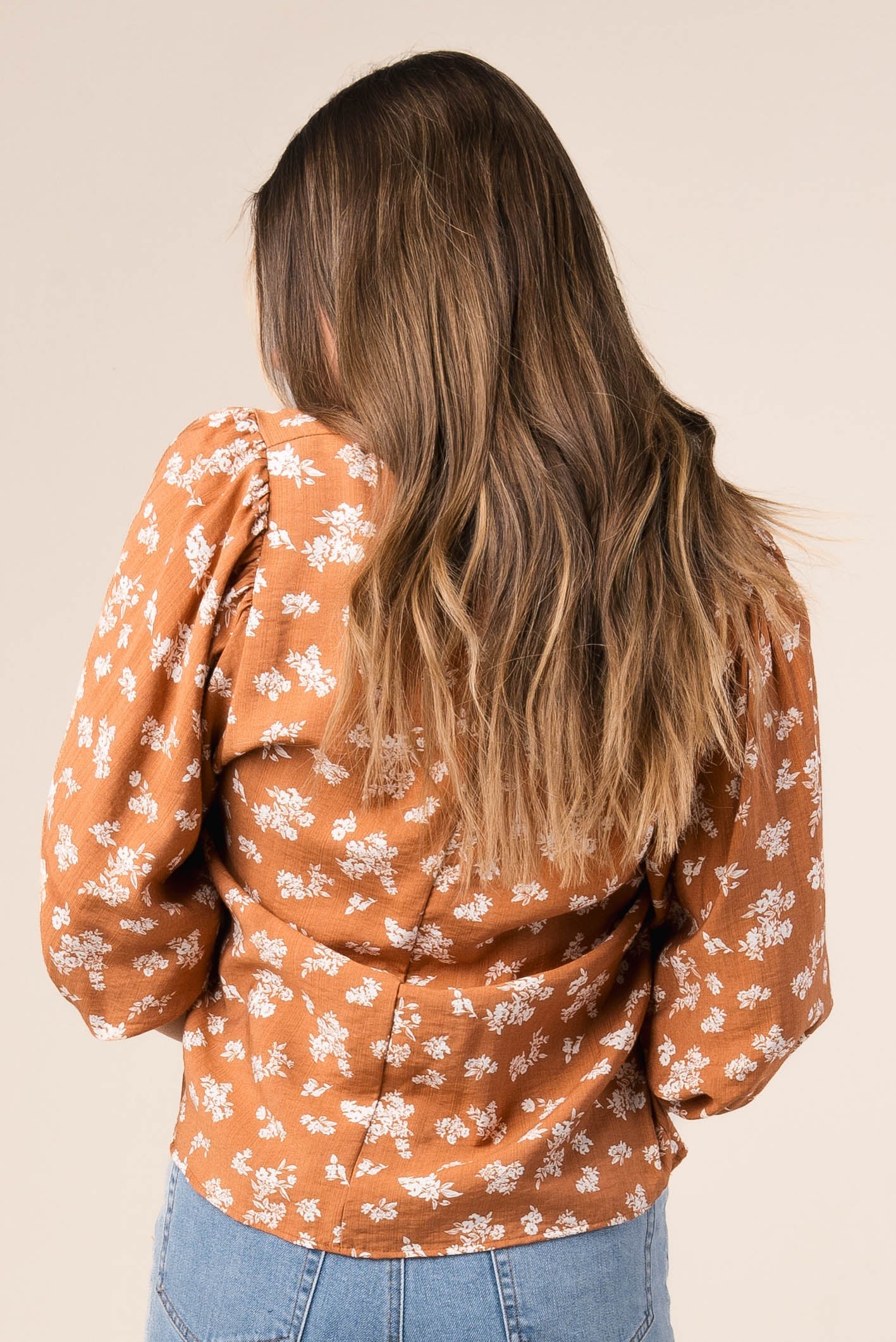 Floral Draped Sleeve Top