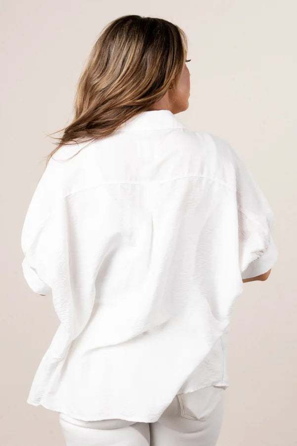 Crinkle Knit Lace Inset Blouse *Final Sale*