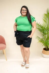 High Waist Front Tie Shorts *Final Sale*