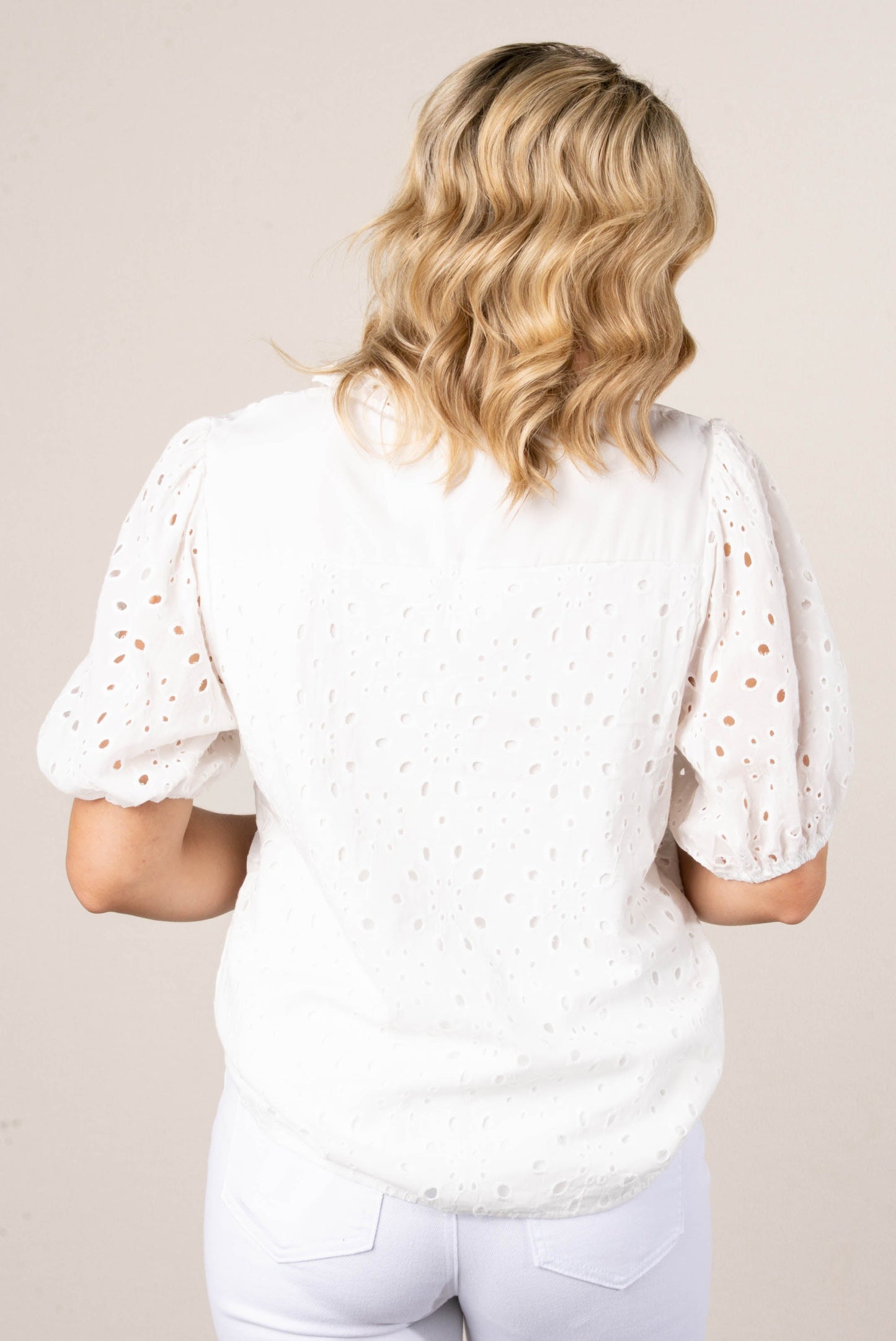 Georgia Mae Eyelet Bubble Sleeve Blouse