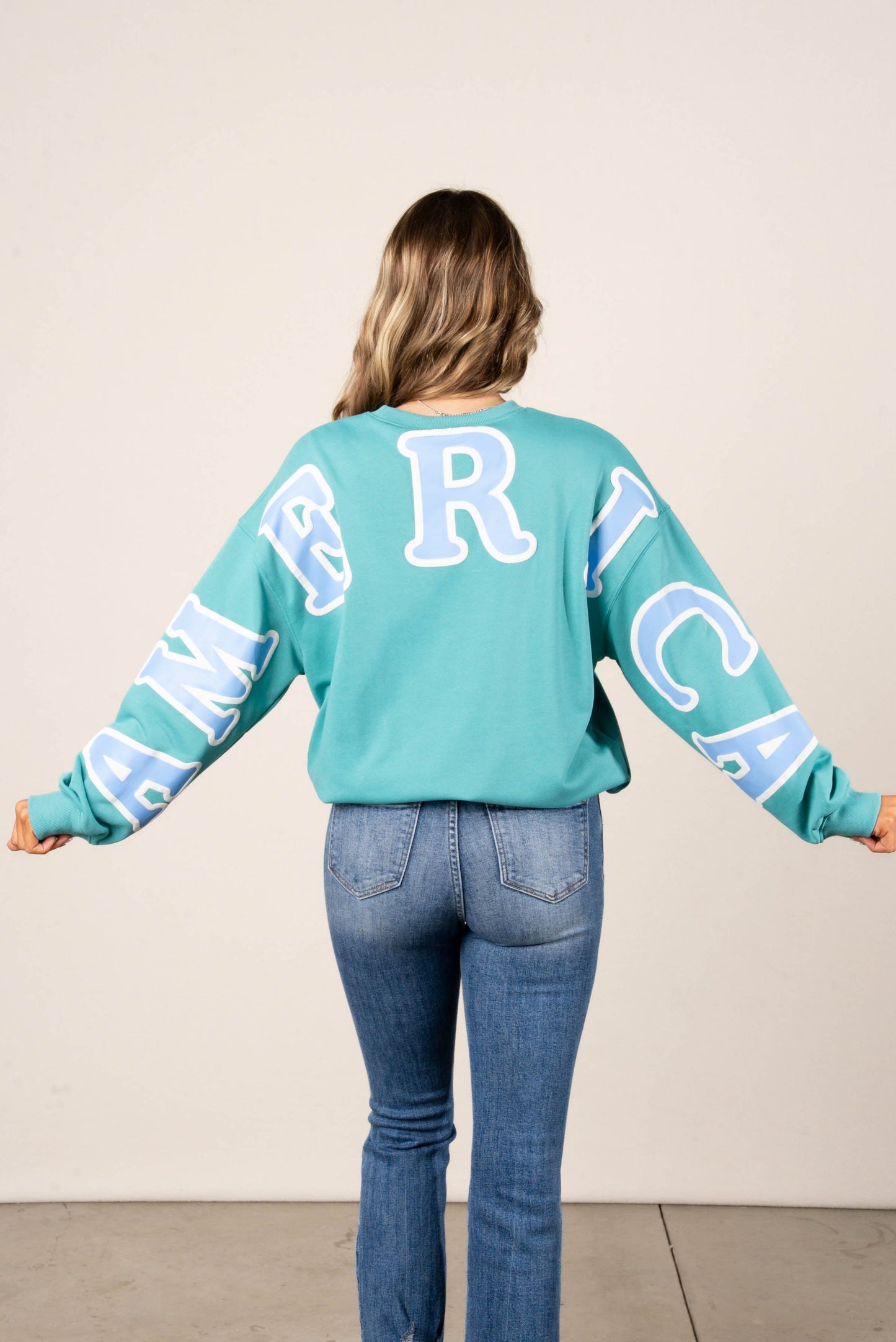 America Drop Shoulder Graphic Sweatshirt