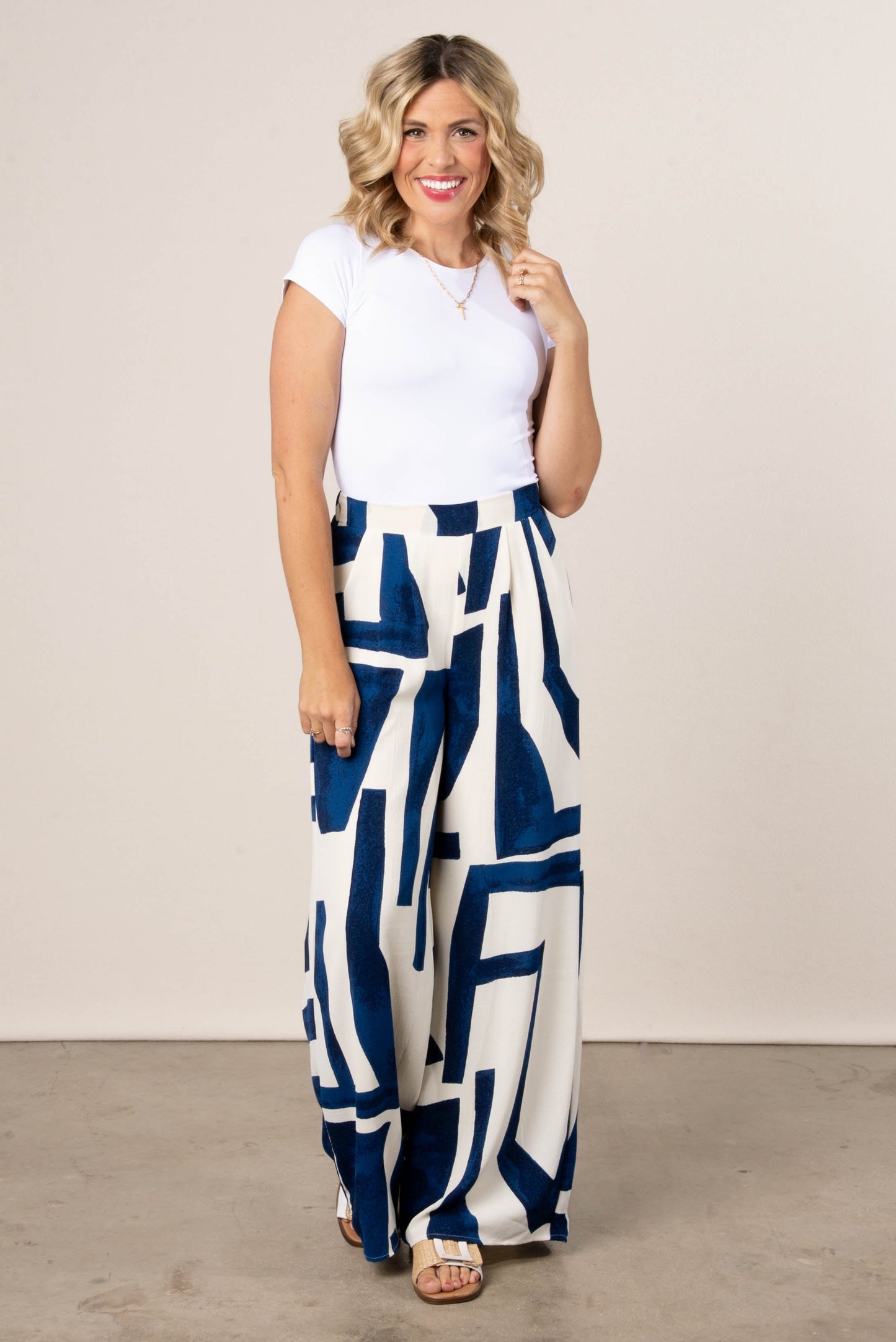 Geo High Waist Palazzo Pants