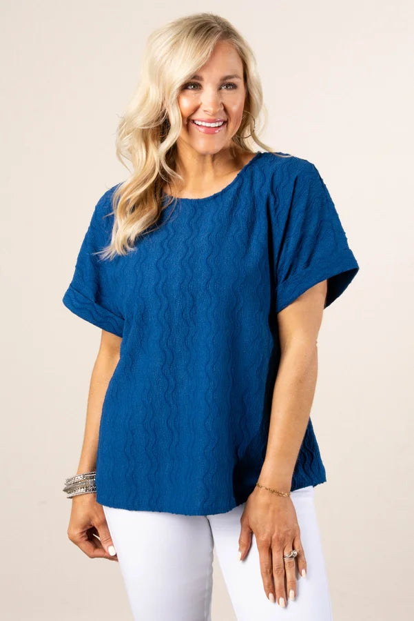 Raised Wavy Knit Dolman Top *Final Sale*