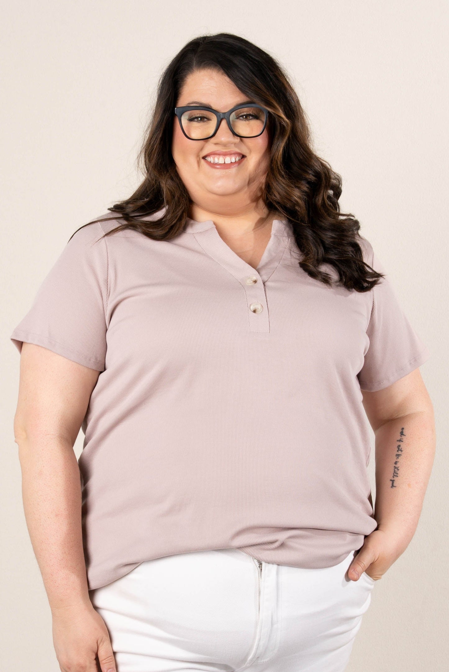 Ribbed Henley Top