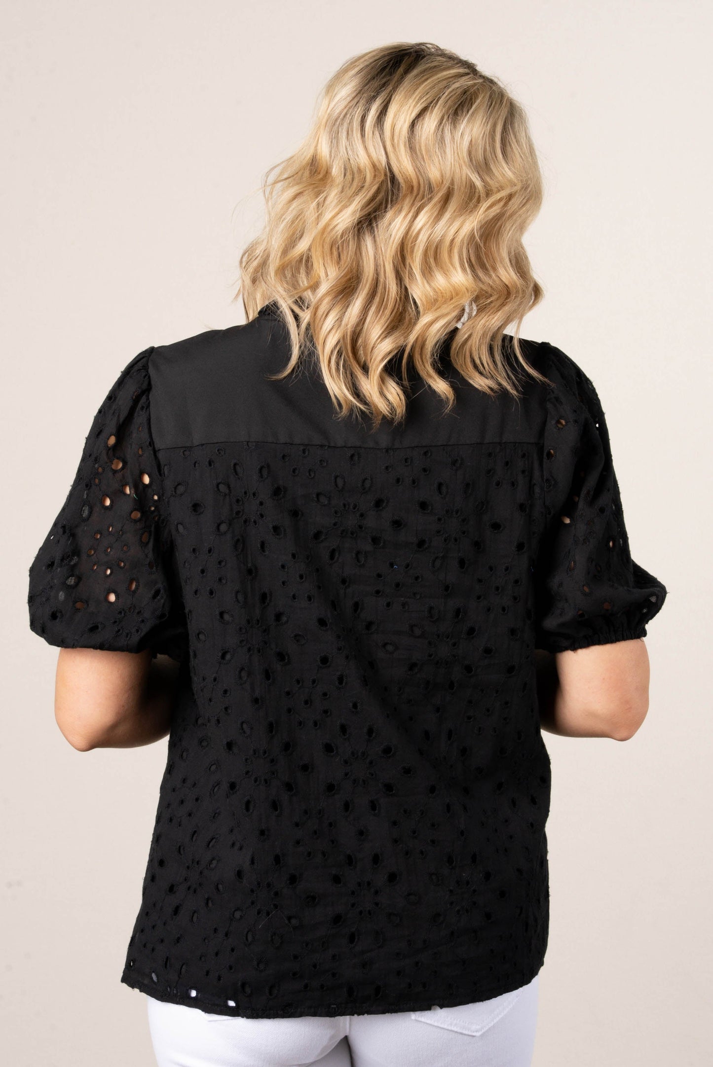 Georgia Mae Eyelet Bubble Sleeve Blouse