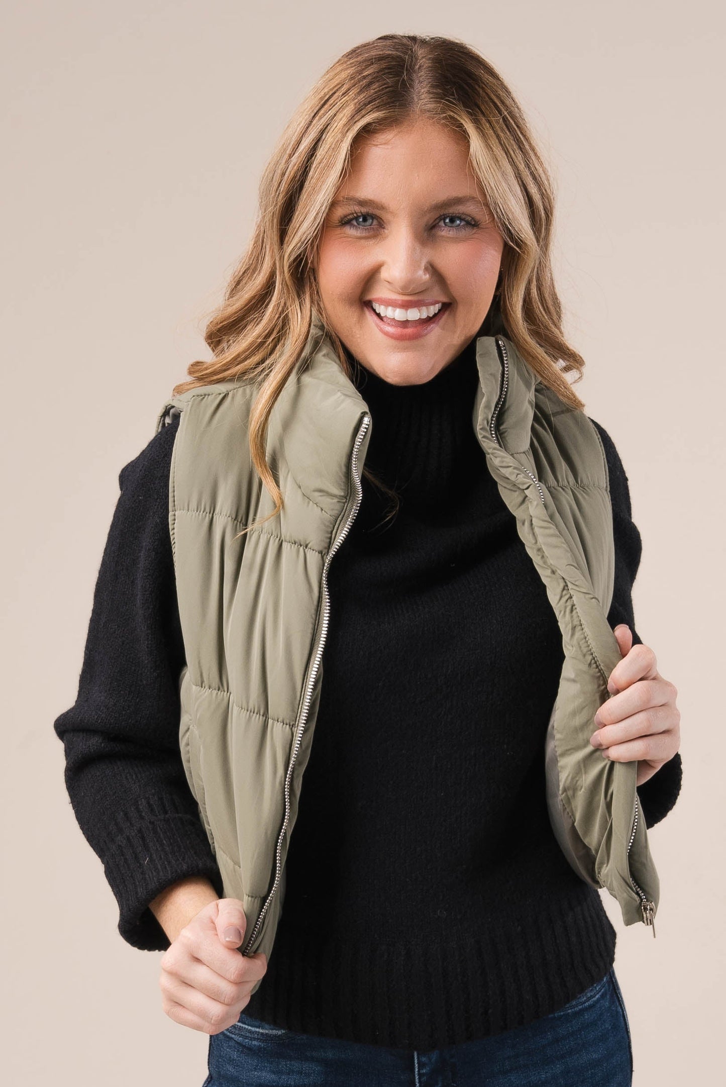 High Neck Puffer Vest *Final Sale*