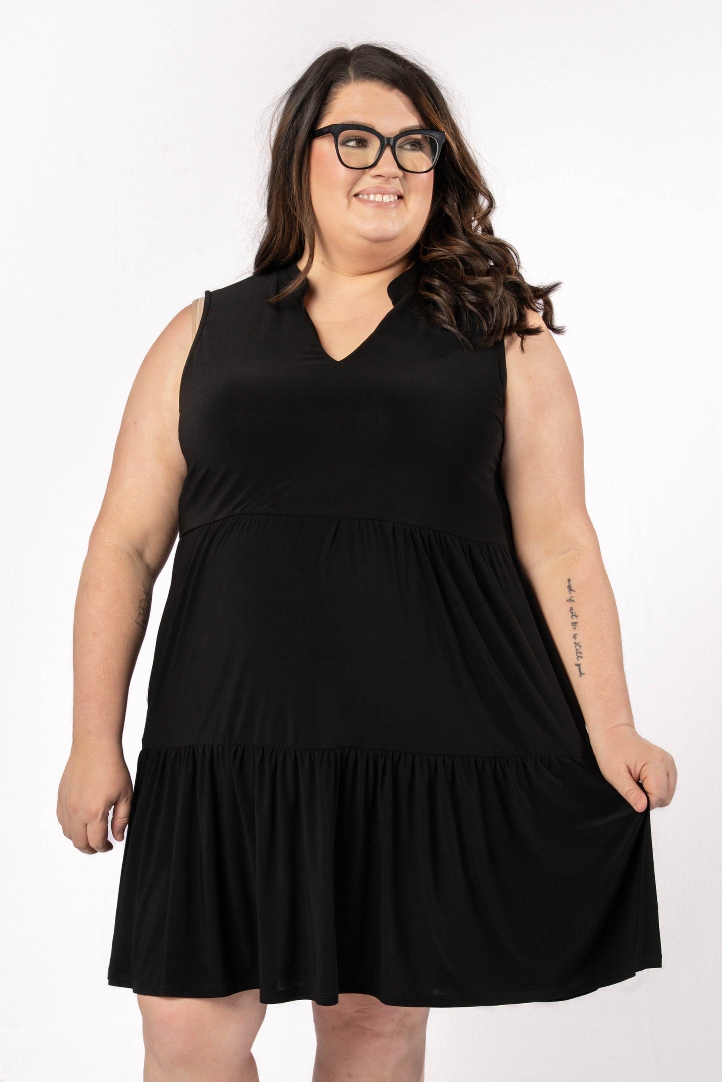 Liz Solid Tiered Dress
