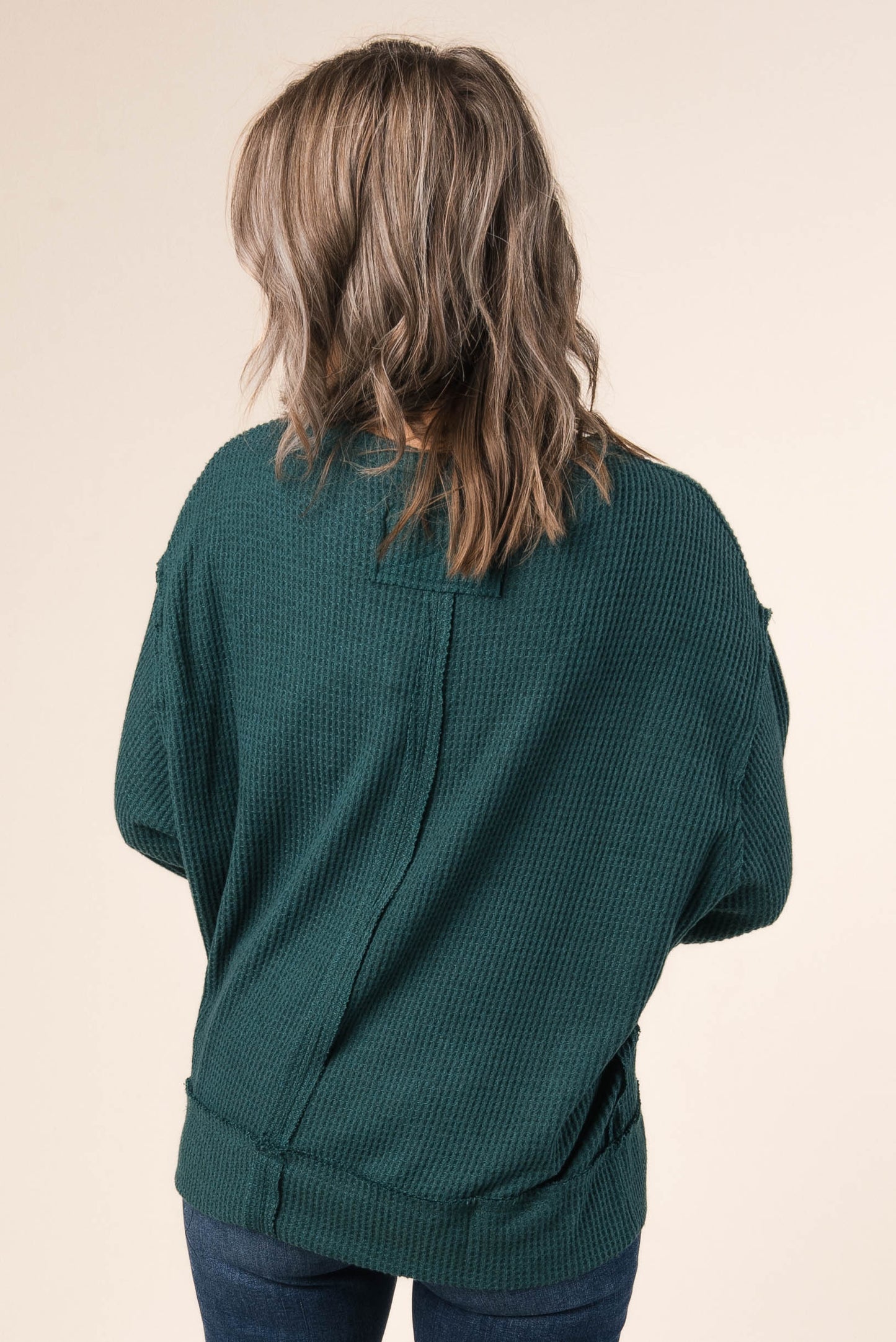 Waffle Knit Raw Seamed Top *Final Sale*