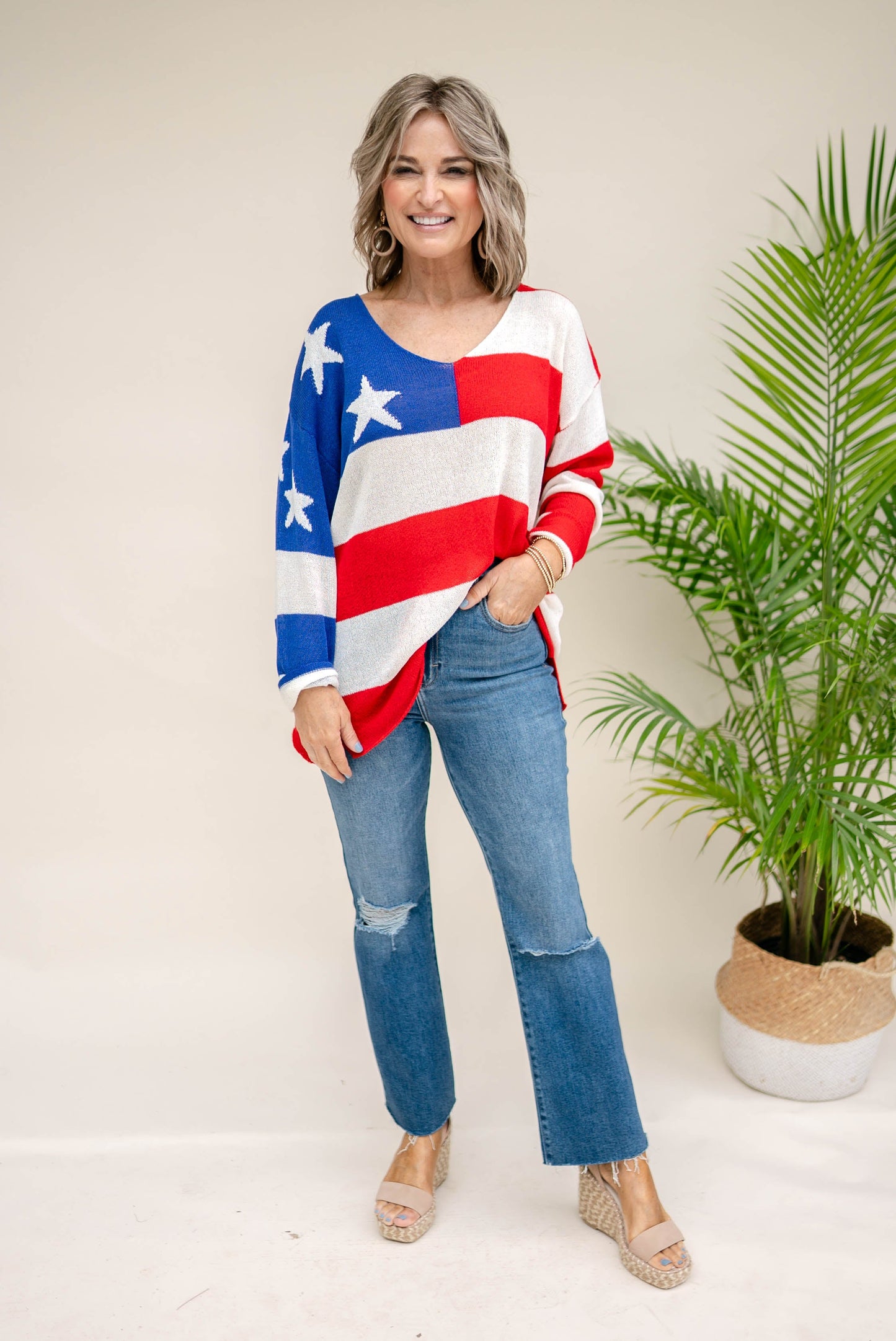 Lightweight Stars + Stripes Sweater *Final Sale*