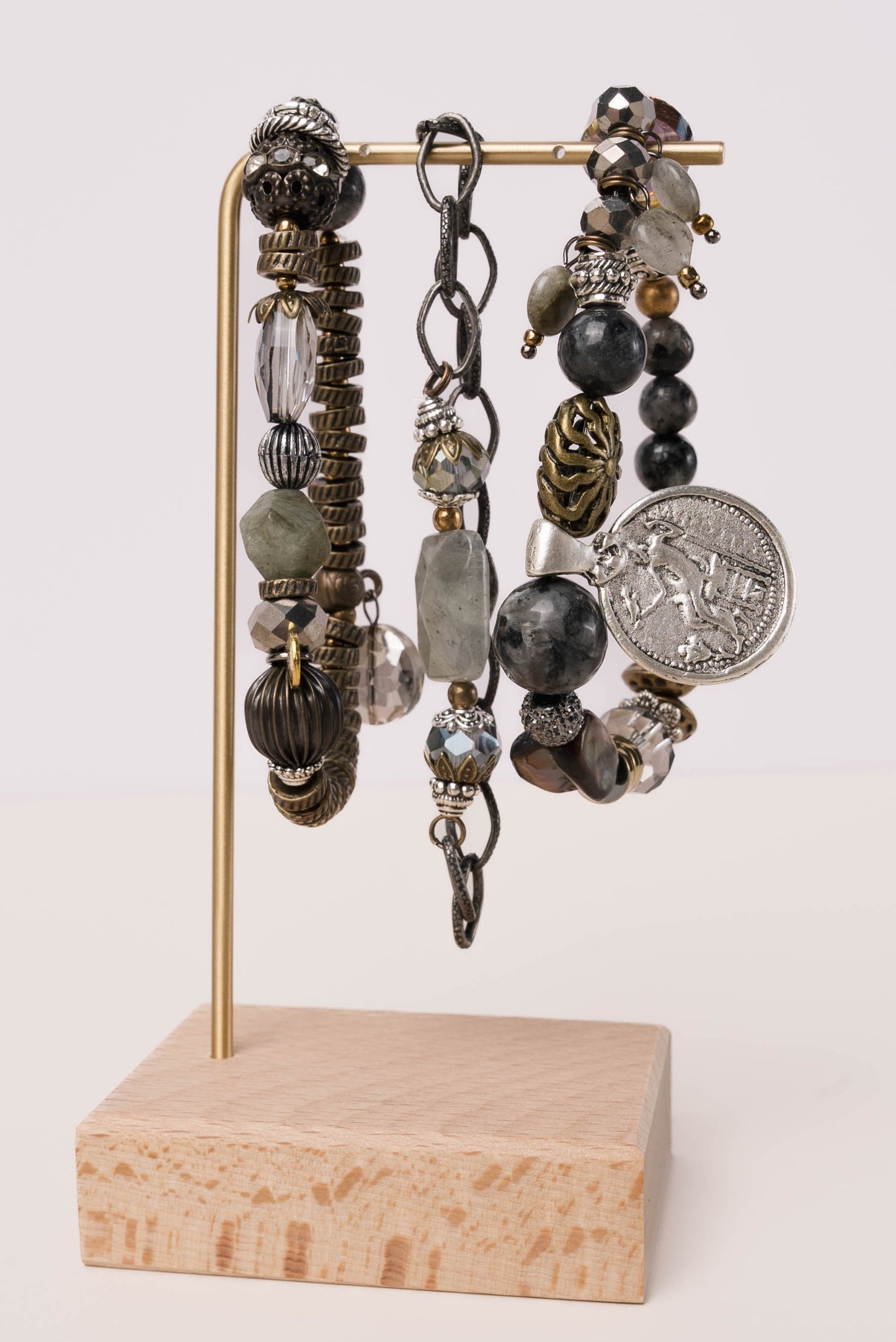 Vintage Bead + Charm Bracelet Set
