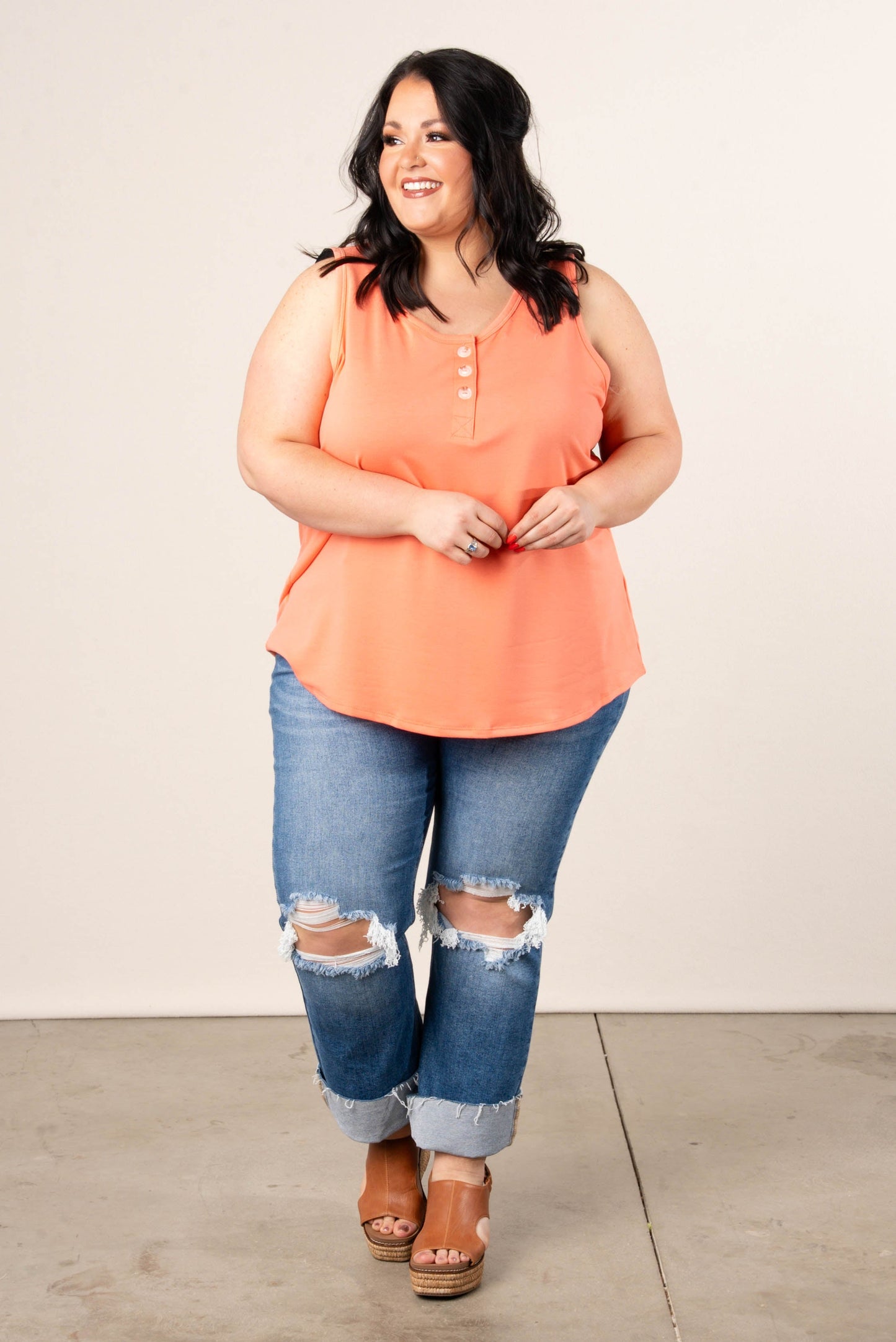 Relaxed Fit Henley Tank *Final Sale*