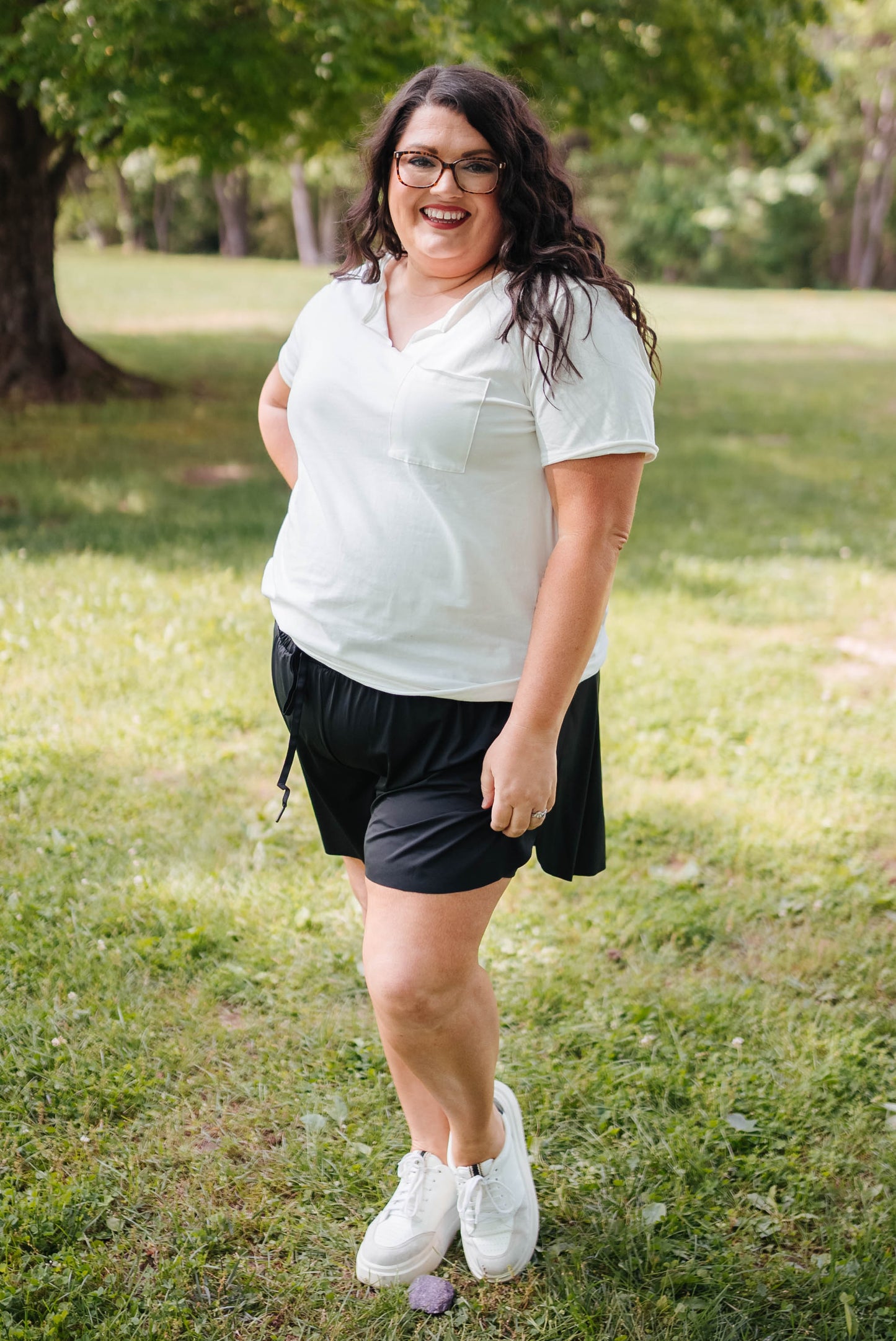 Notched Neck Pocket Tee