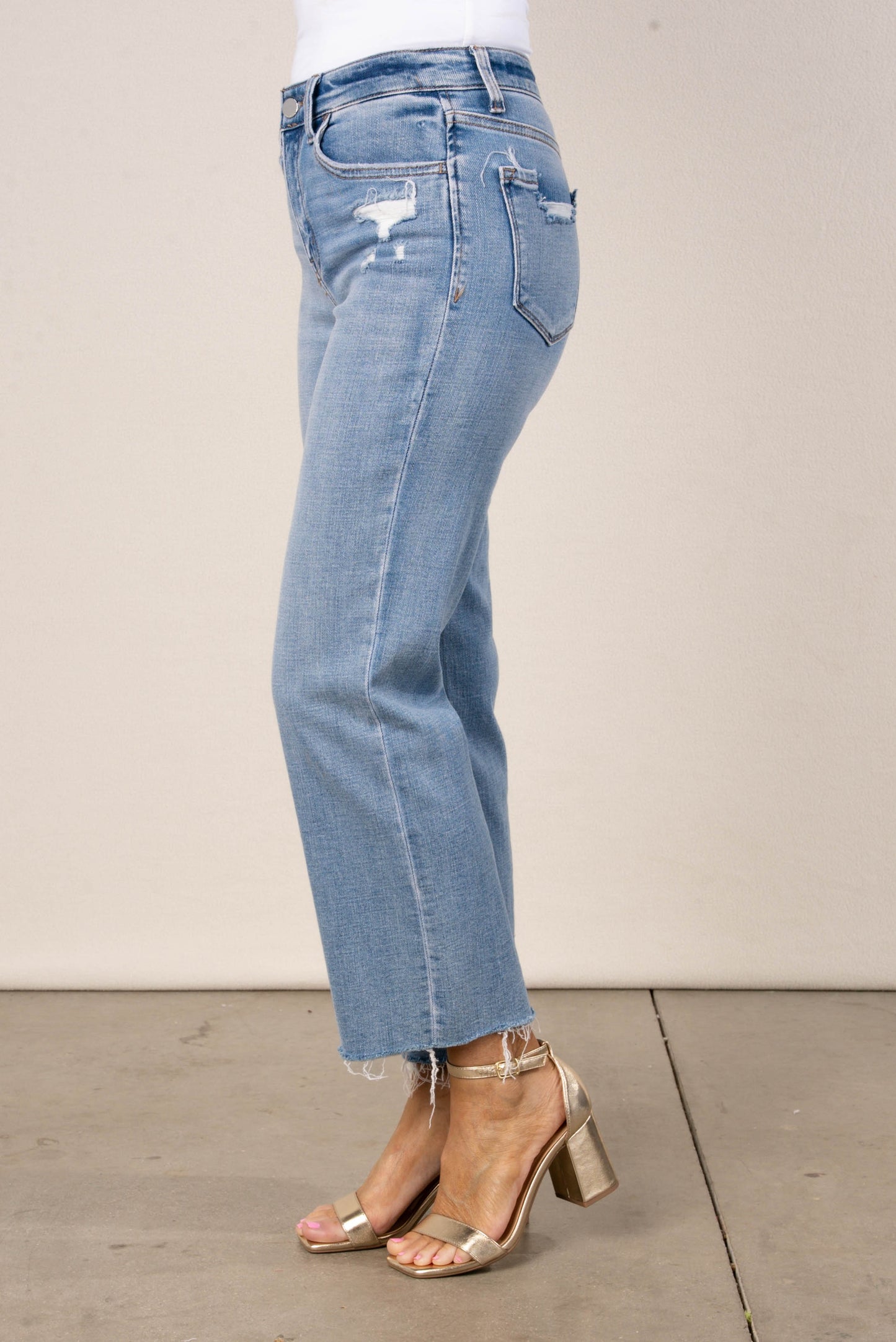 Flying Monkey | Angela High Rise Crop Wide Leg Jeans