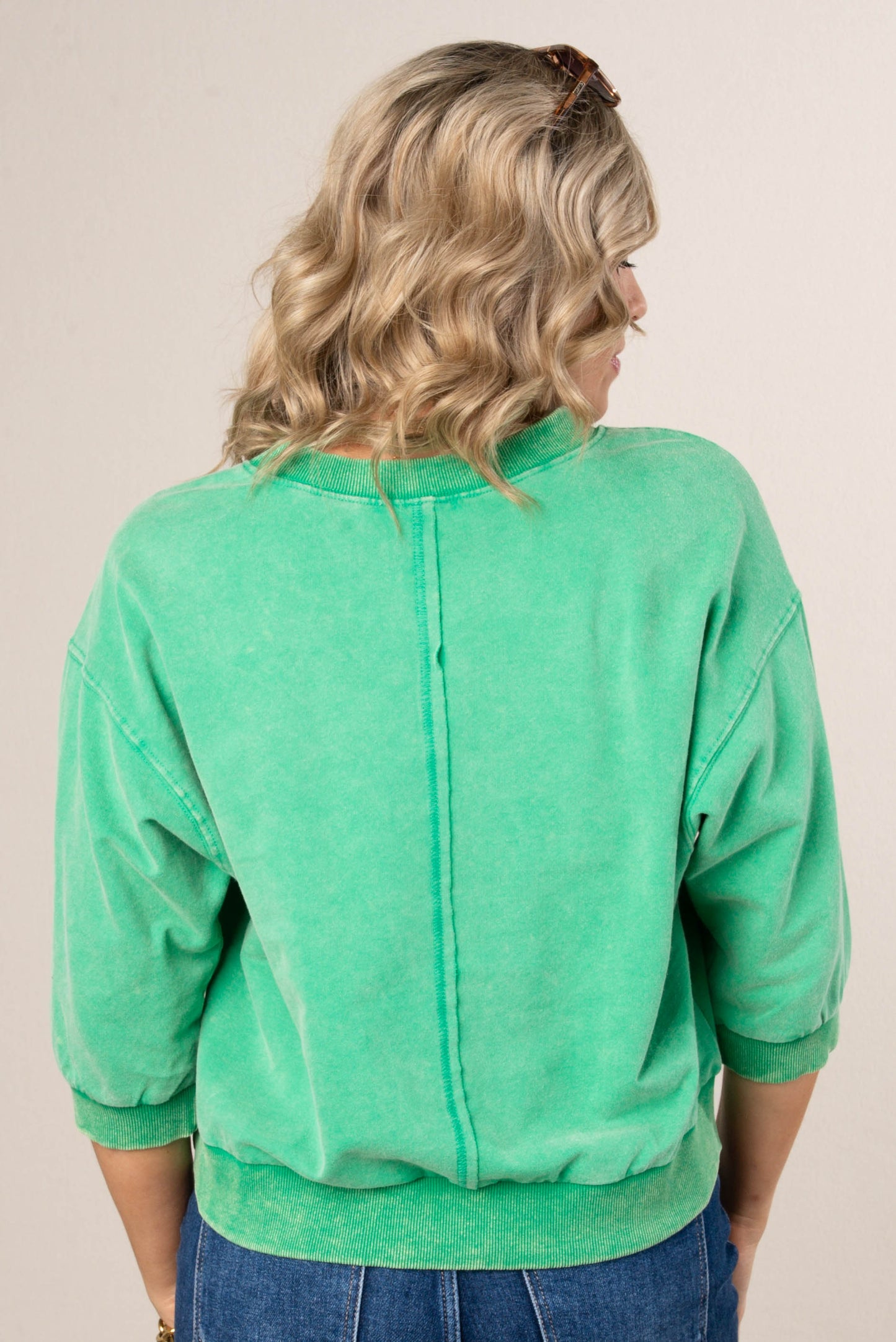 Top Stitch Dolman Pullover