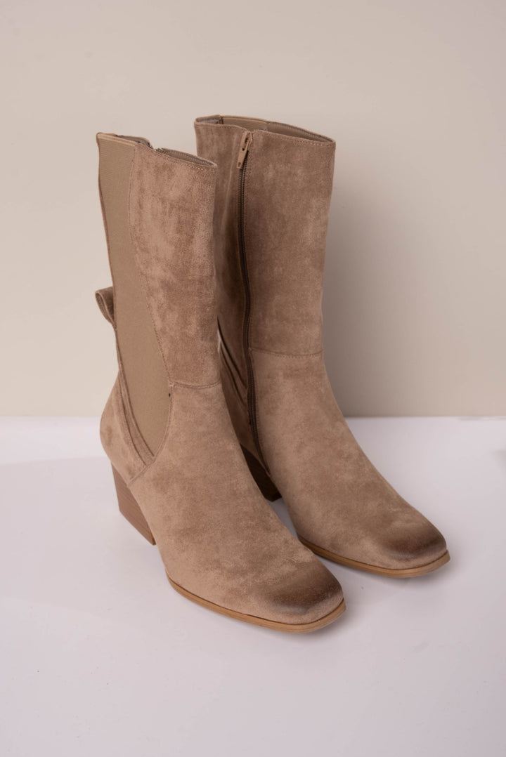 Dance Gored Block Heel Boot