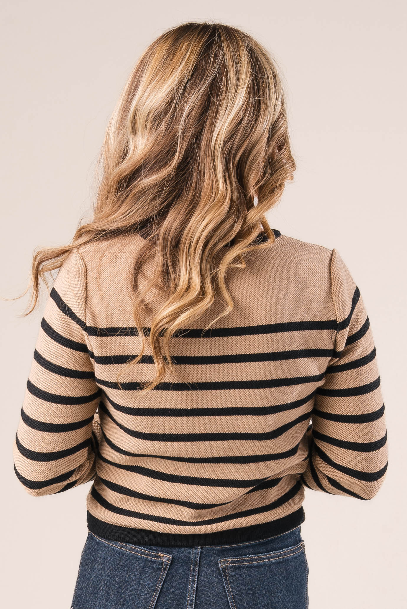 Striped Gold Button Cardigan