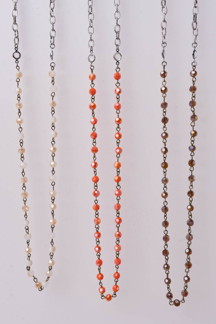 Long Glass Beaded Necklace