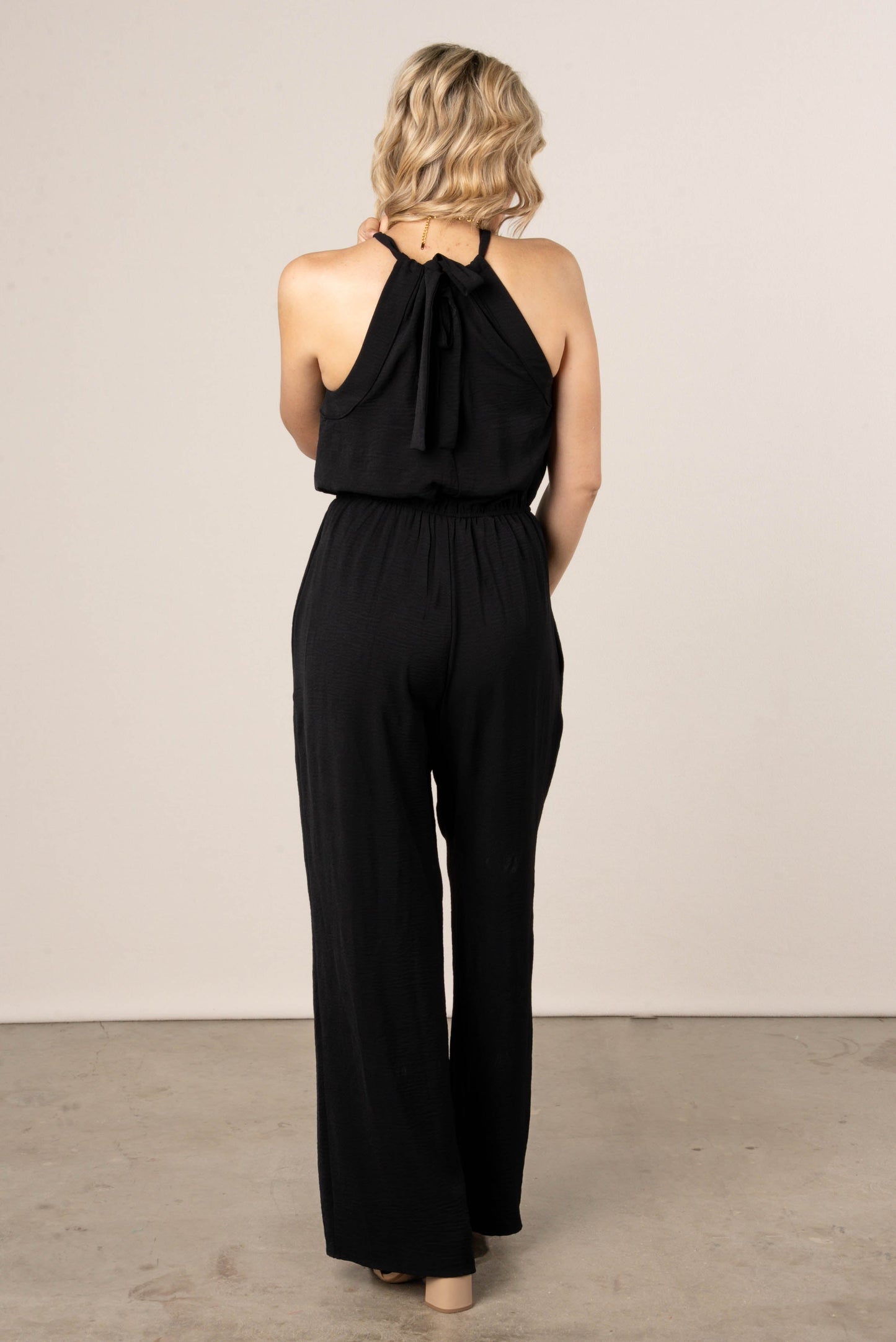 Tie Back Halter Jumpsuit