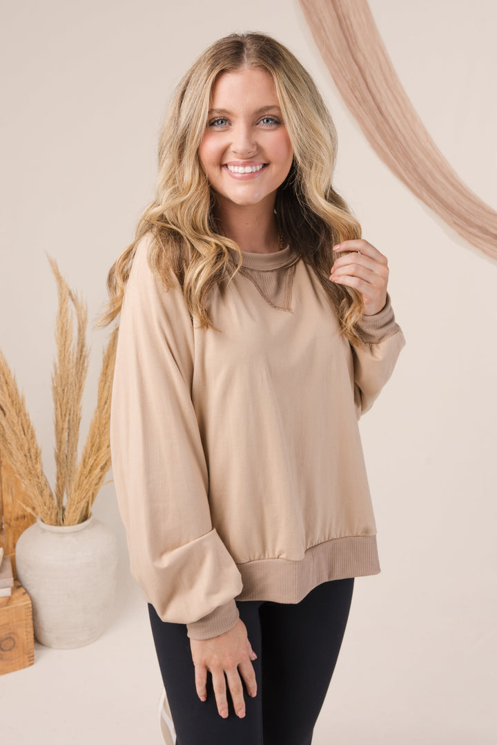 French Terry Top Stitch Pullover *Final Sale*