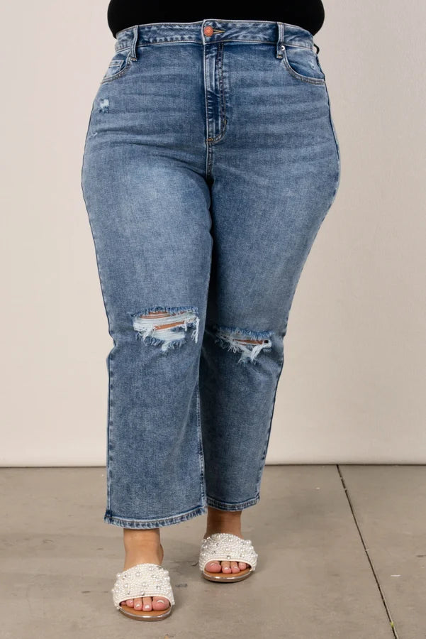 Sneak Peek Denim | Zoey High Rise Crop Straight Leg Jeans