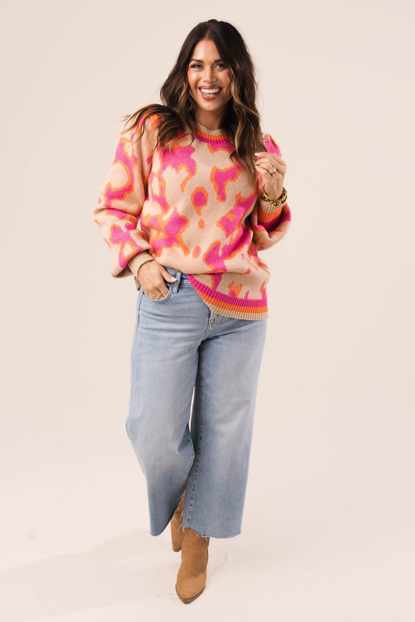 Leopard Puff Sleeve Sweater *Final Sale*