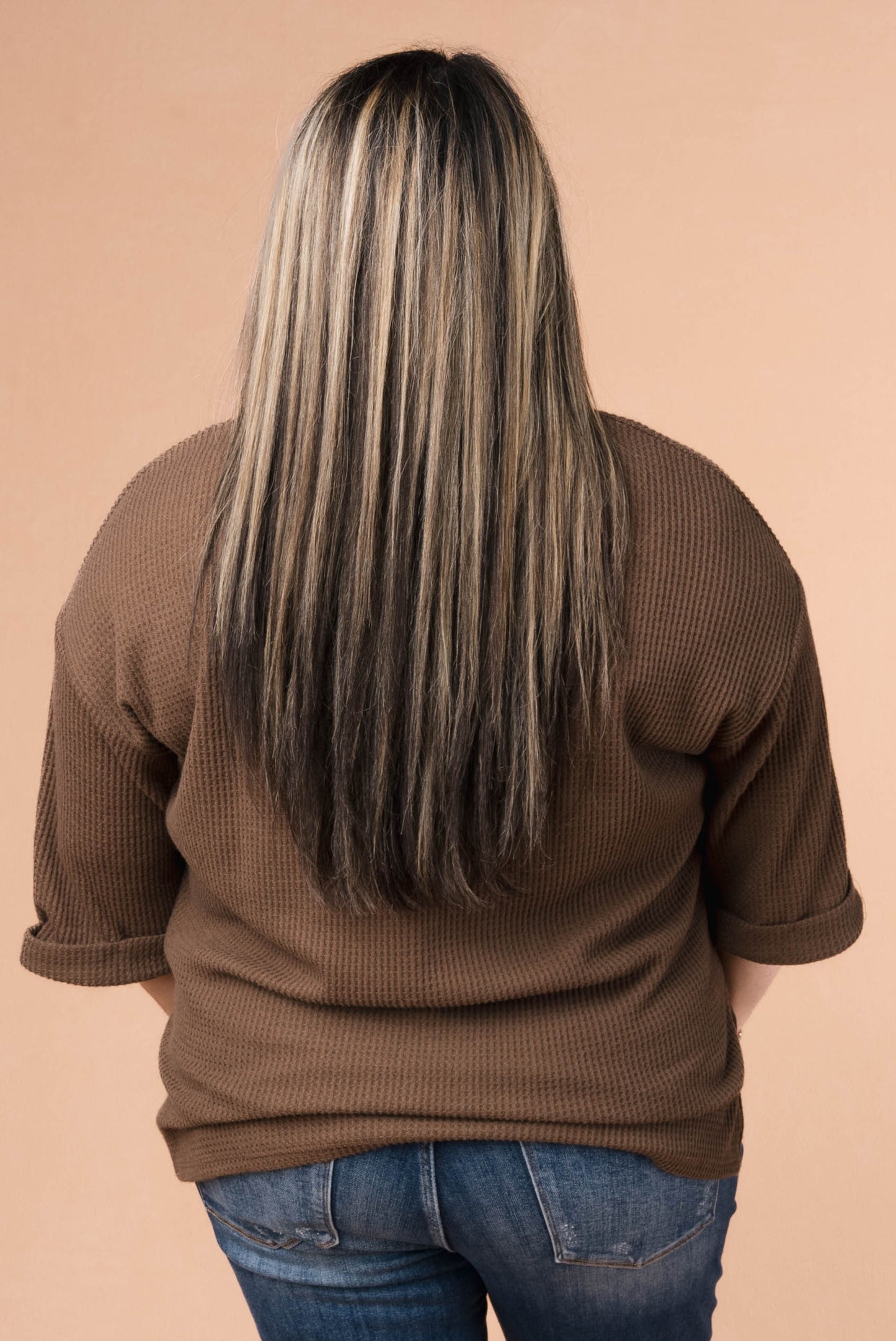 Waffle Knit Henley Top *Final Sale*