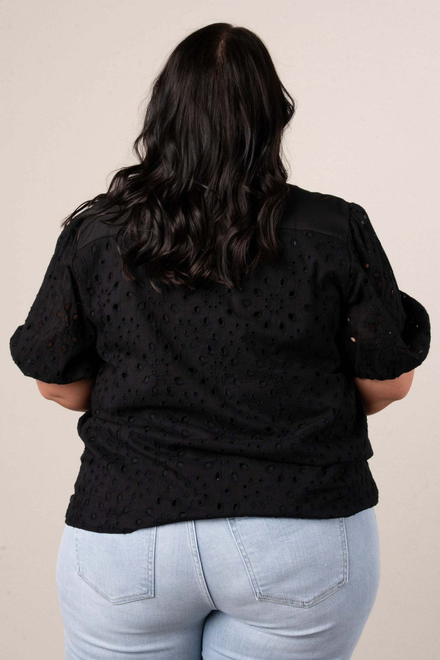 Georgia Mae Eyelet Bubble Sleeve Blouse