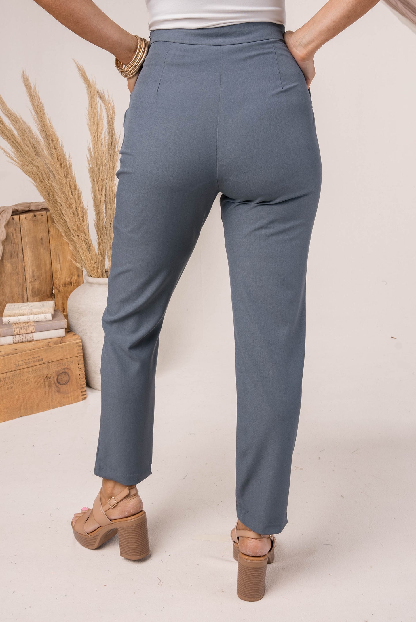 Side Zipper Ankle Pants