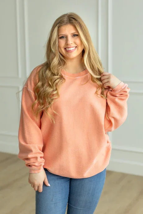 Essential Luxe Corded Crew Sweatshirt