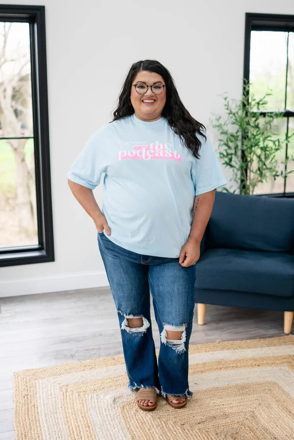 Glamour Farms The Podcast Graphic Tee in Blue *Final Sale*