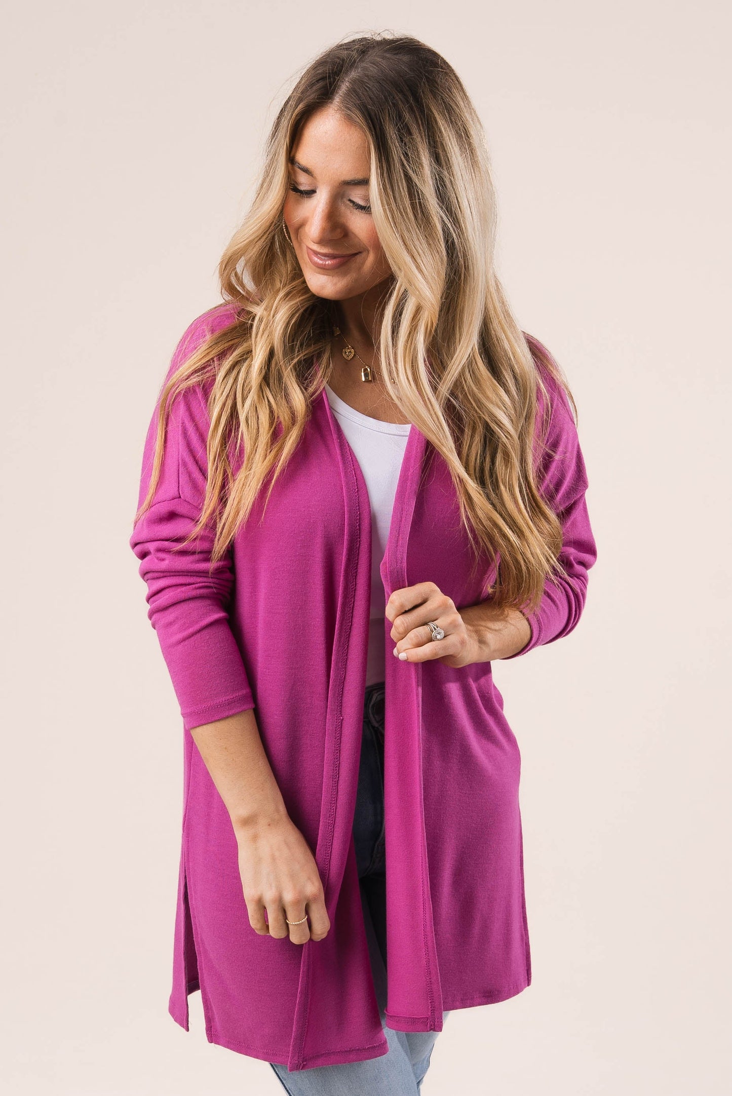 Lightweight Open Front Cardigan