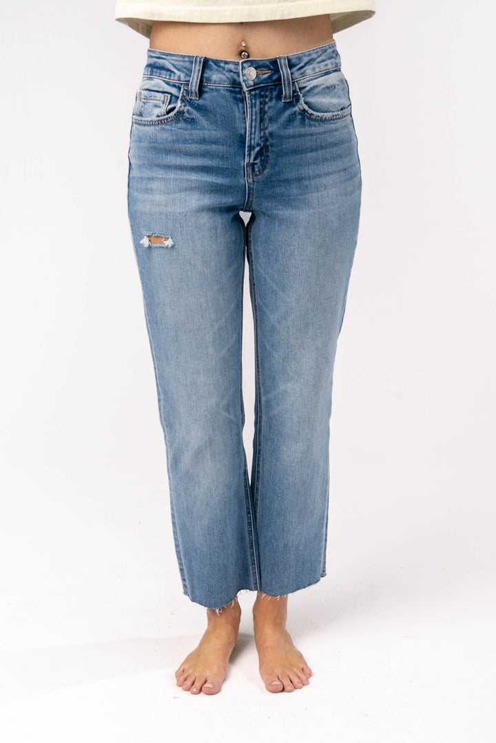 Flying Monkey | Ashley High Rise Crop Straight Leg Jeans