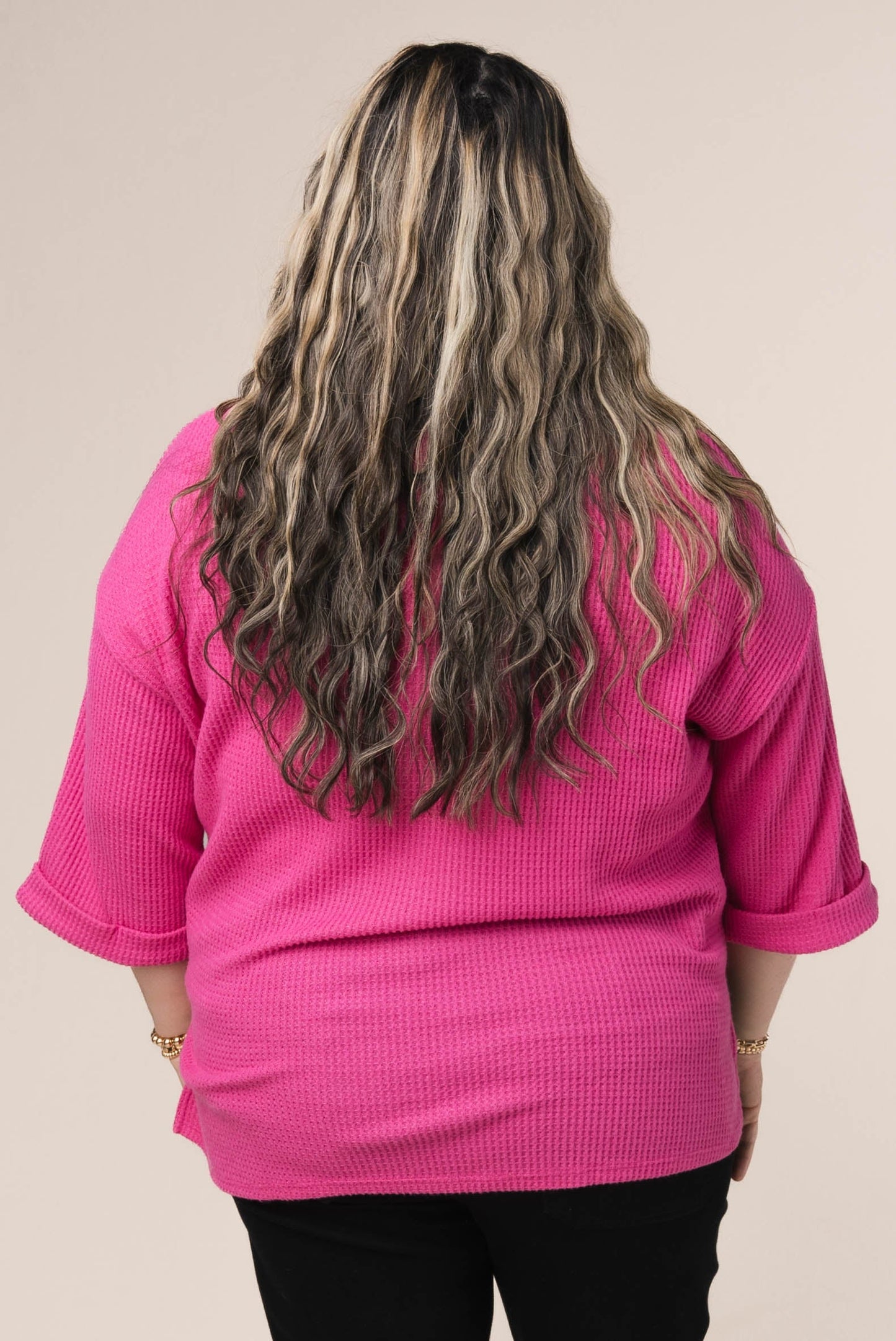 Waffle Knit Henley Top *Final Sale*