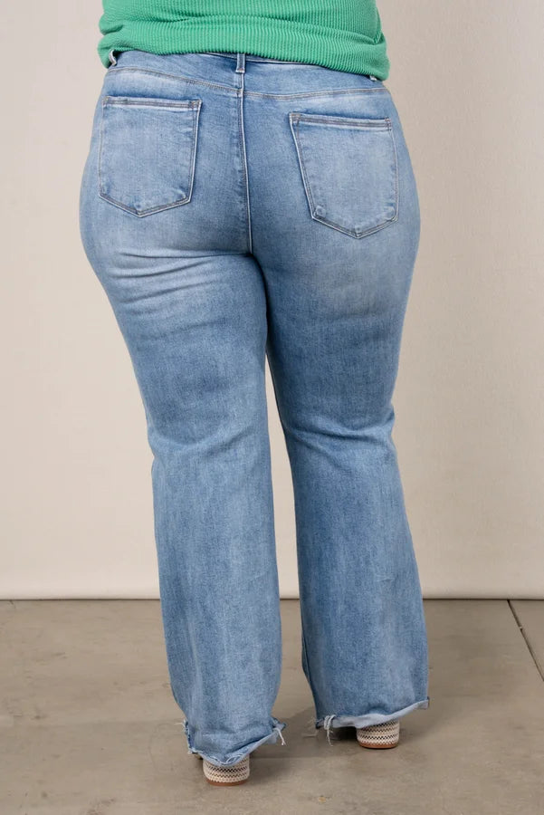 Risen High Rise Bootcut Jeans {Medium Wash}