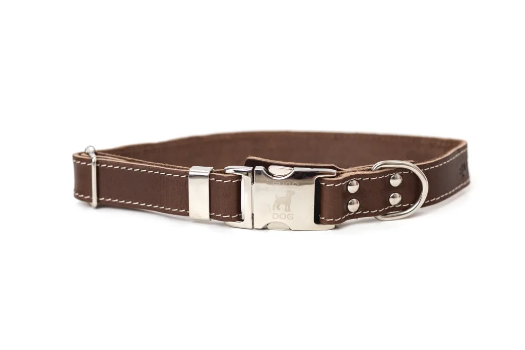 Quick Release Leather Dog Collar