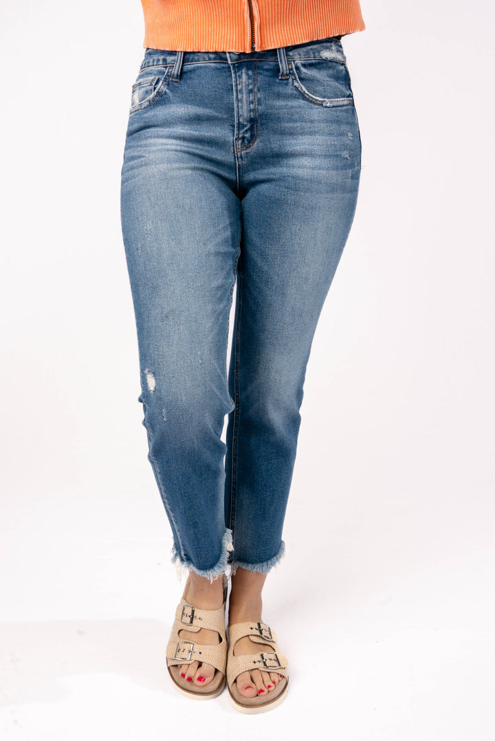 Flying Monkey | Catherine Mid Rise Crop Jeans