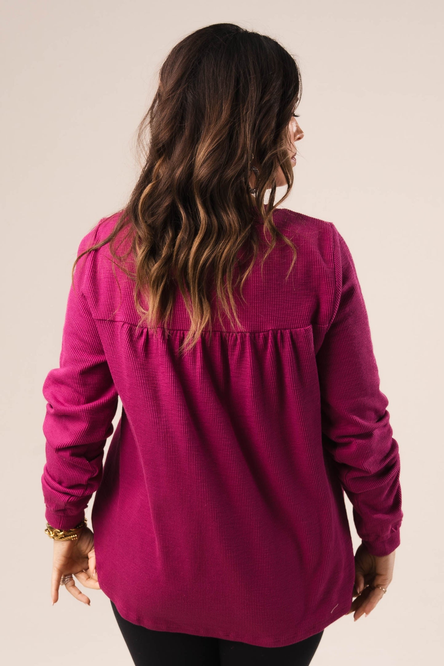 Ribbed Hacci Knit Top