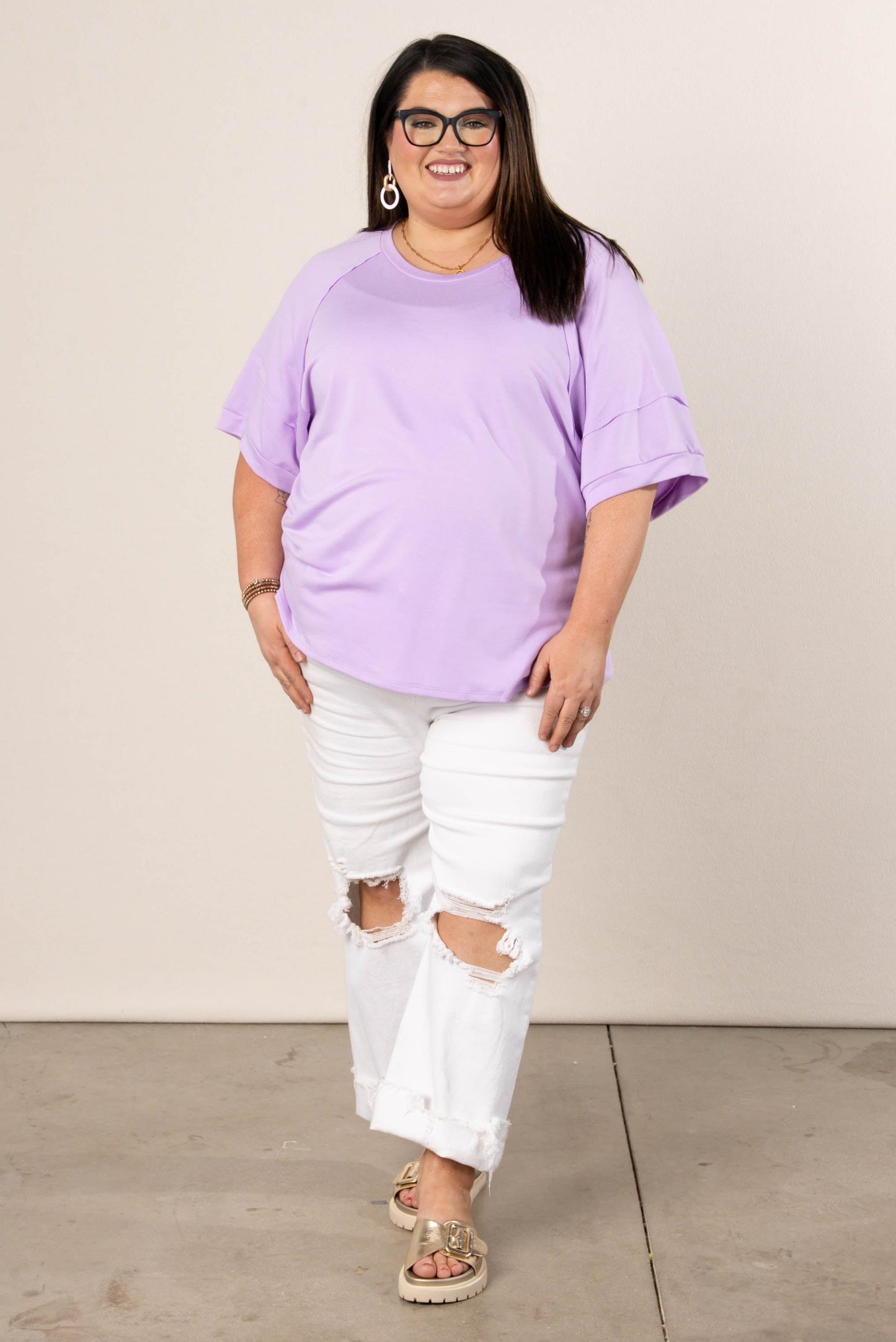 Oversized Raglan Tiered Sleeve Top