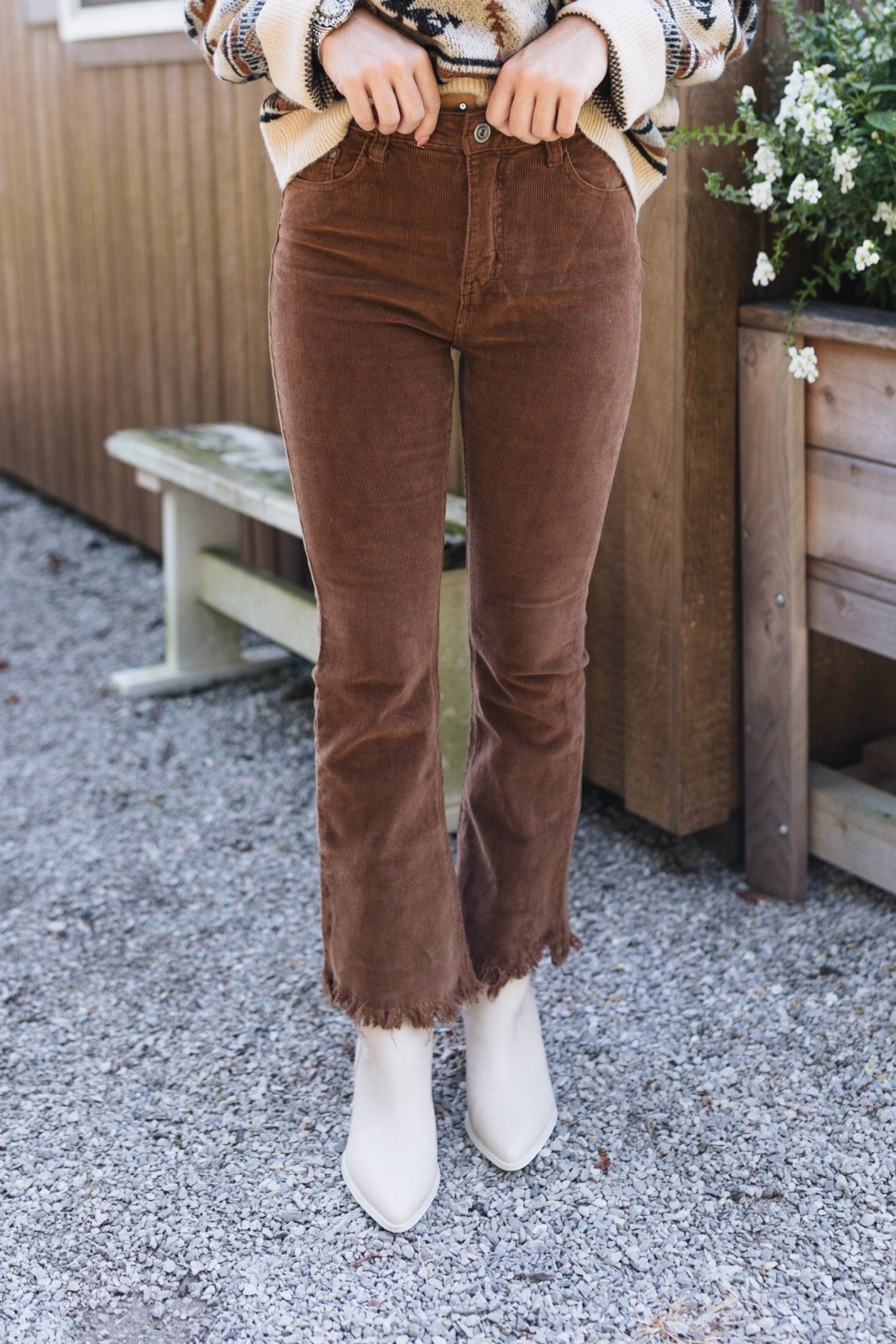 Corduroy Kick Flare Crop Pants *Final Sale*