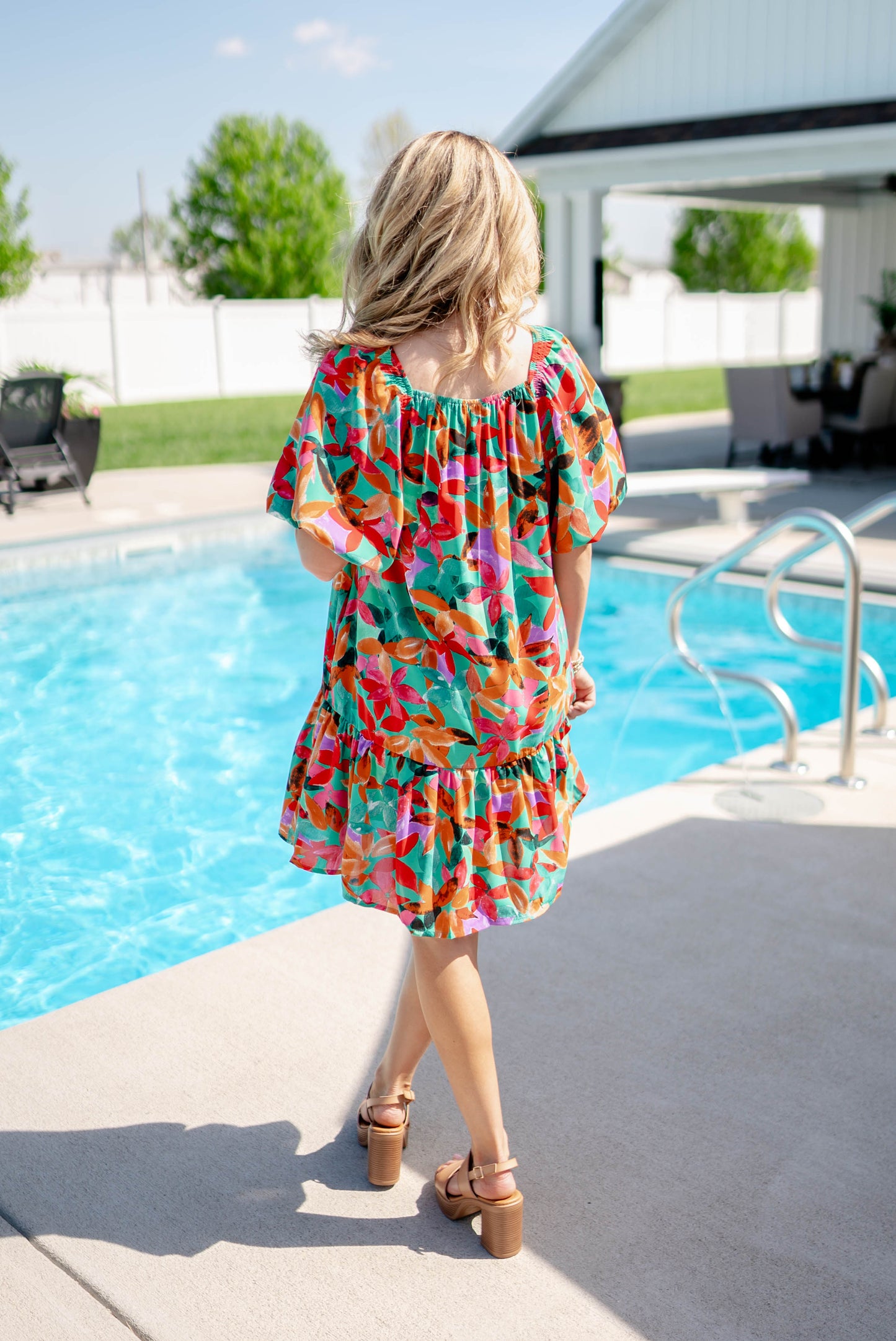 Floral Watercolor Tiered Dress *Final Sale*