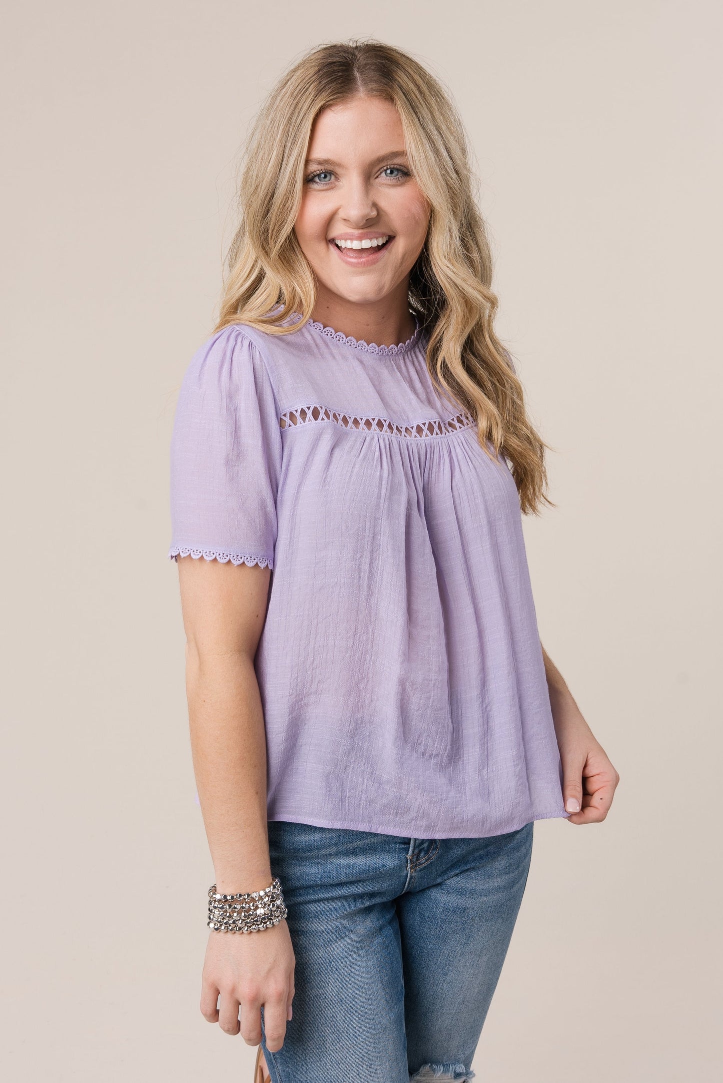 Lace Trimmed Blouse *Final Sale*