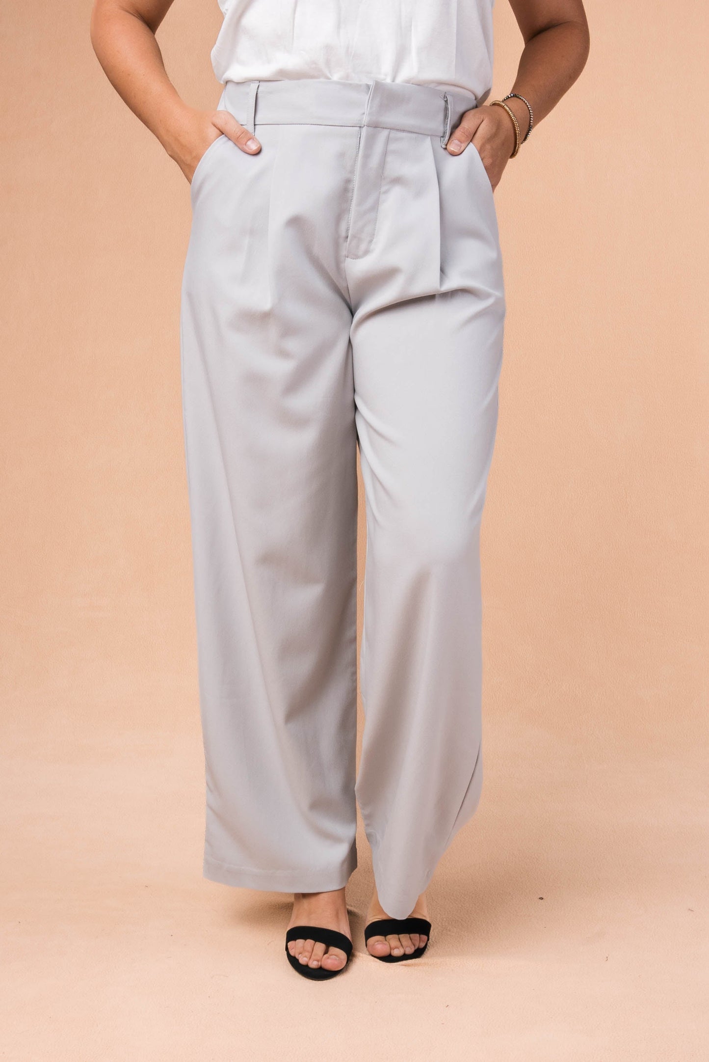 sku32541 | High Waist Front Pleat Trouser Pants *Final Sale*
