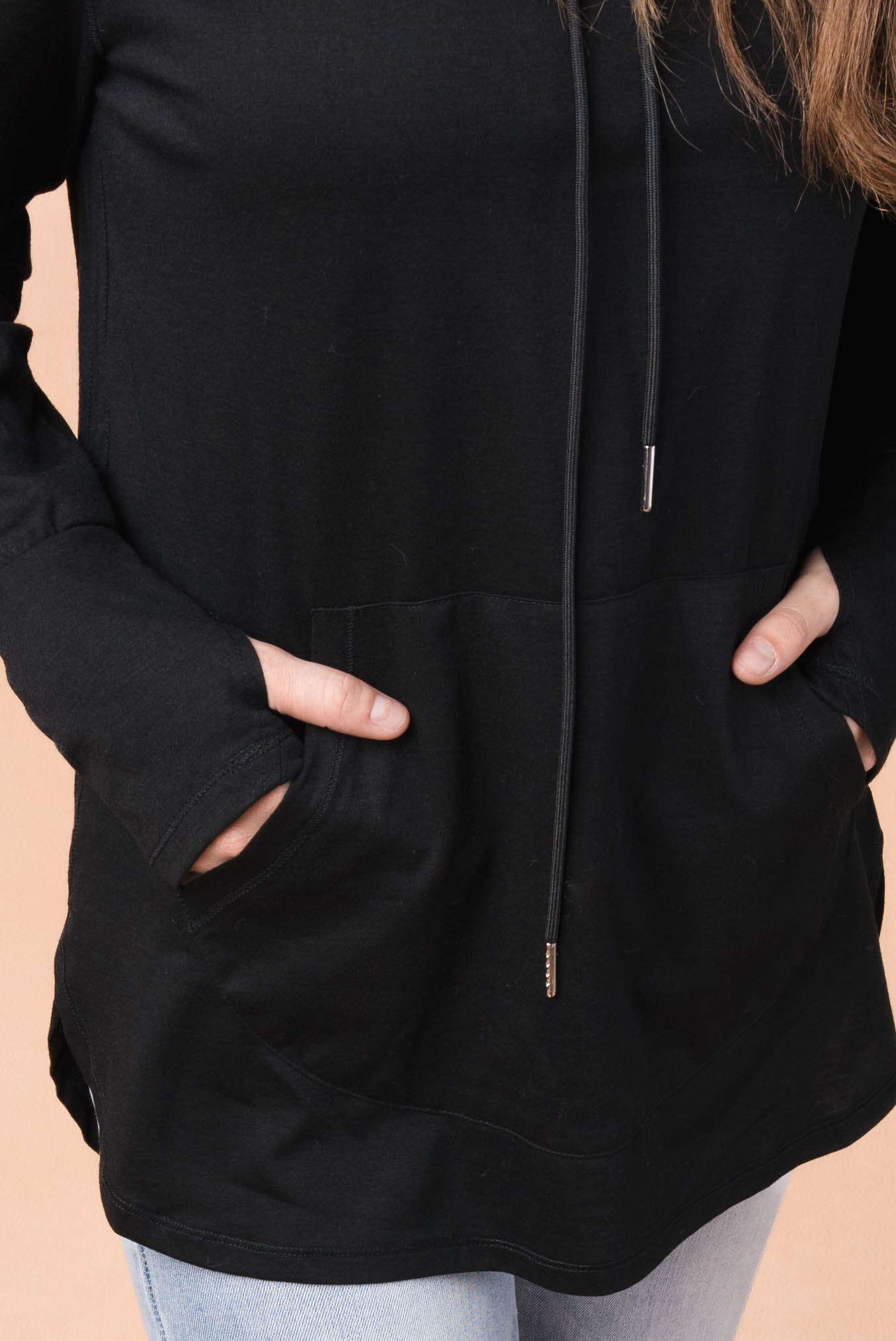Thumbhole Cuff Hooded Pullover