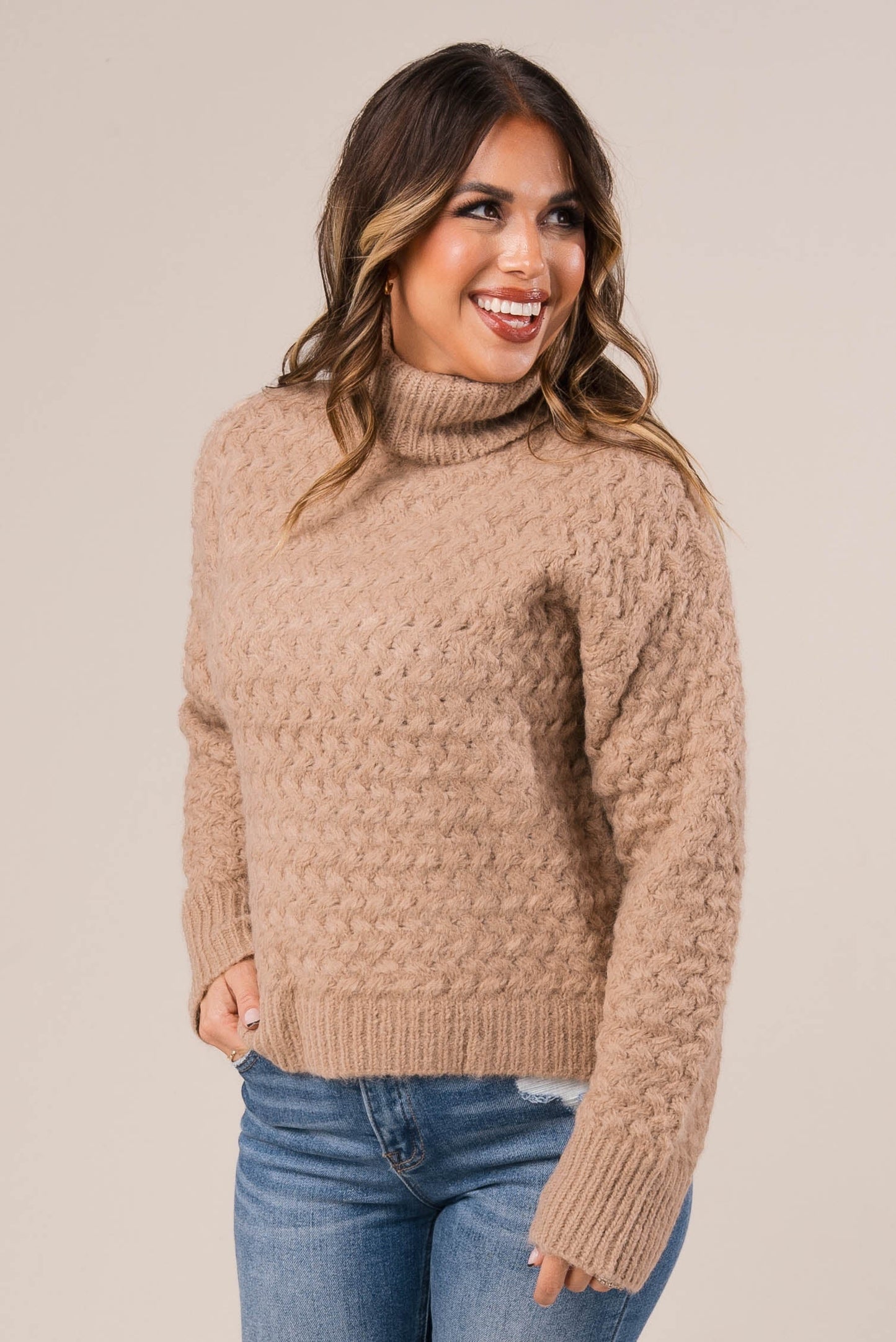 Basketweave Turtleneck Sweater *Final Sale*