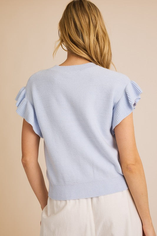 Ruffle Sleeve Sweater
