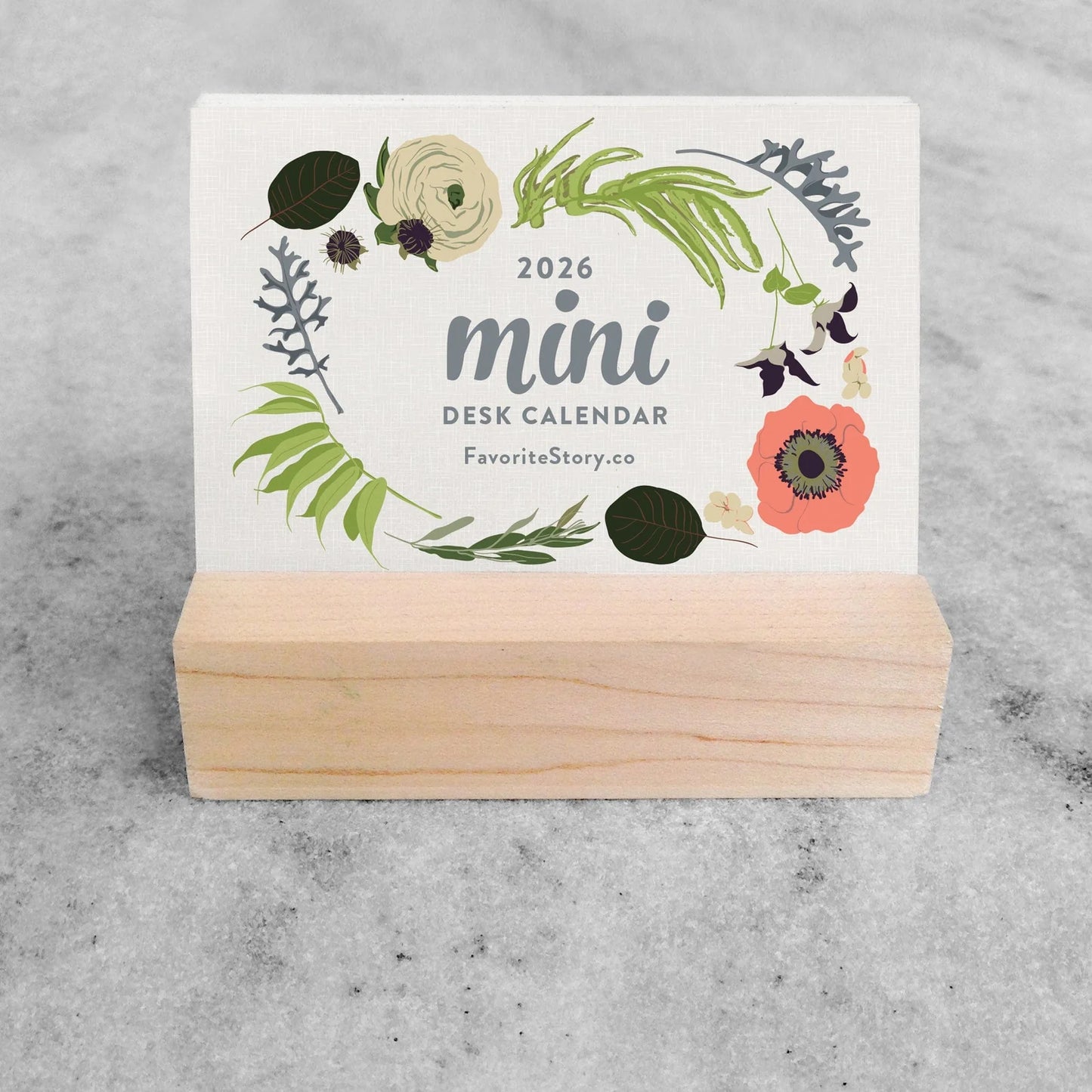 2026 Mini Desk Calendar with Stand